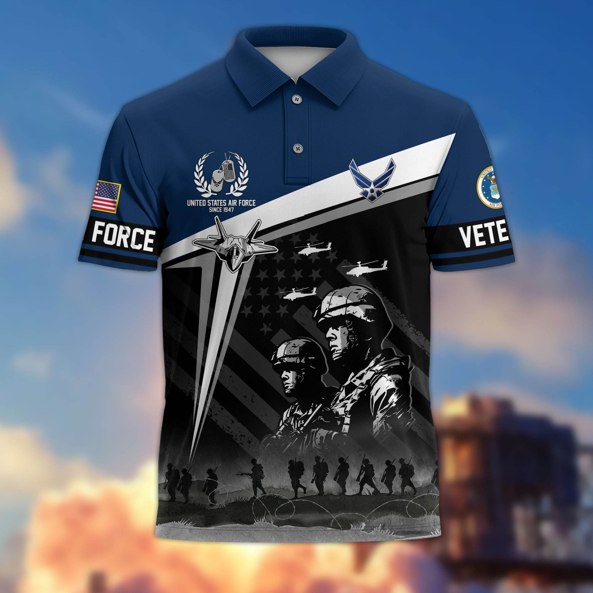 Premium US Veterans Polo Shirt BPHN280311, Gifts For US Veterans, Gifts On Memorial Day, Father's Day, Armed Forces Day, Independence Day, Veterans Day.