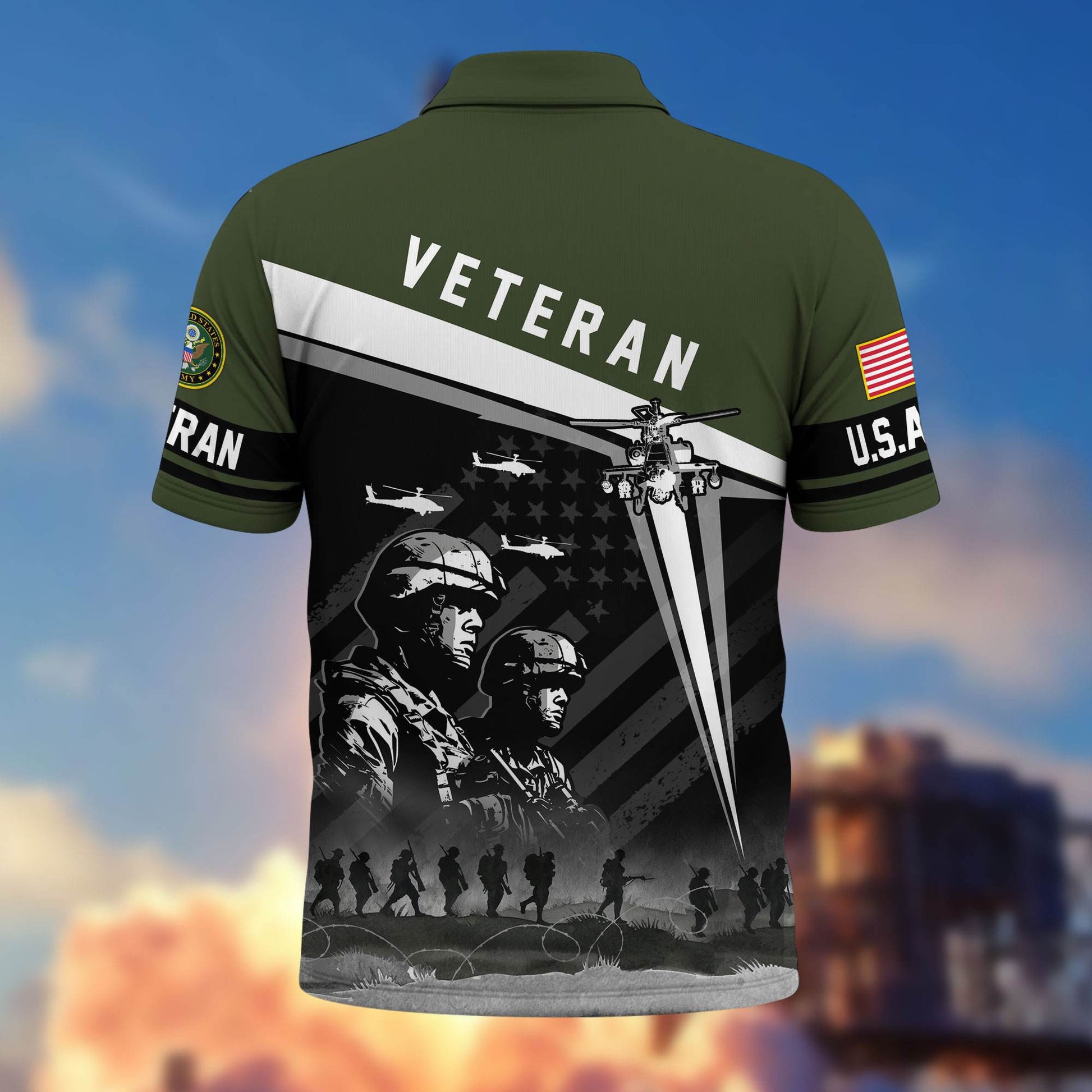 Premium US Veterans Polo Shirt BPHN280311, Gifts For US Veterans, Gifts On Memorial Day, Father's Day, Armed Forces Day, Independence Day, Veterans Day.