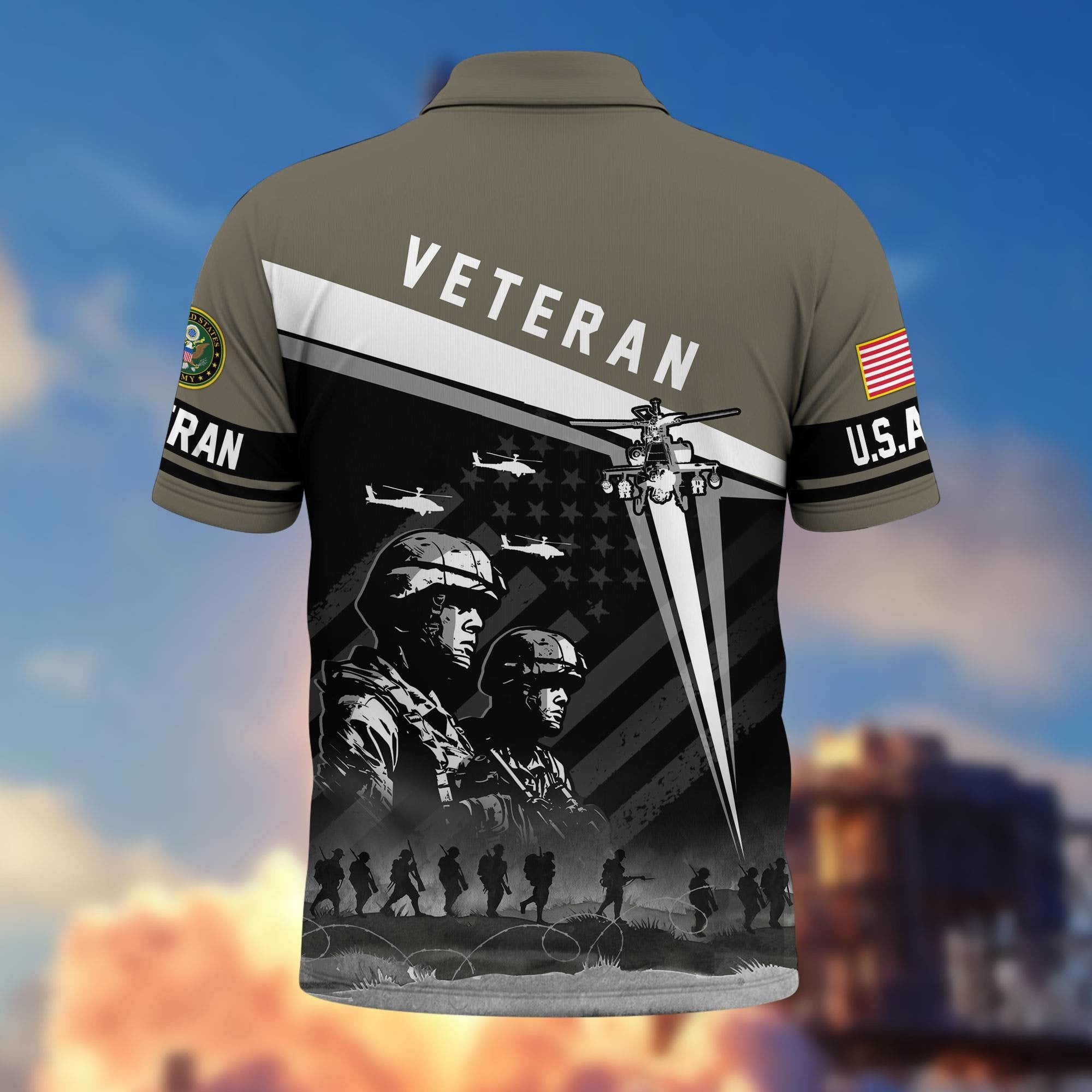 Premium US Veterans Polo Shirt BPHN280311, Gifts For US Veterans, Gifts On Memorial Day, Father's Day, Armed Forces Day, Independence Day, Veterans Day.