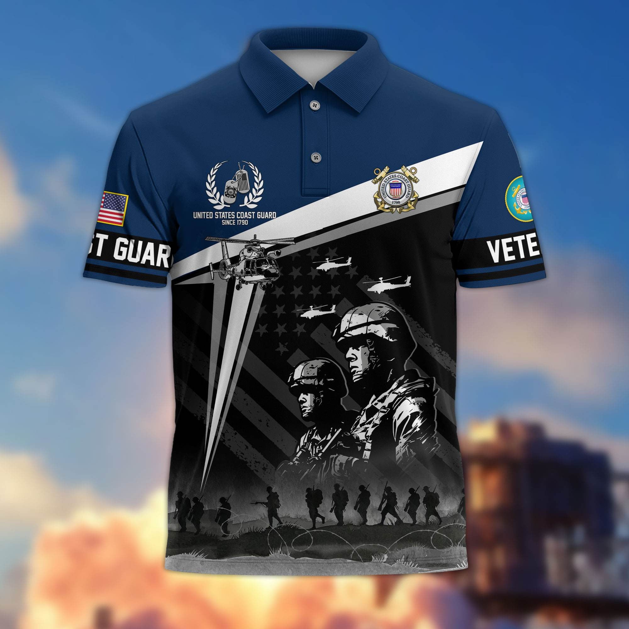 Premium US Veterans Polo Shirt BPHN280311, Gifts For US Veterans, Gifts On Memorial Day, Father's Day, Armed Forces Day, Independence Day, Veterans Day.