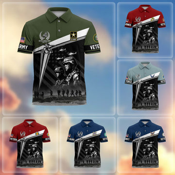 Premium US Veterans Polo Shirt BPHN280311, Gifts For US Veterans, Gifts On Memorial Day, Father's Day, Armed Forces Day, Independence Day, Veterans Day.