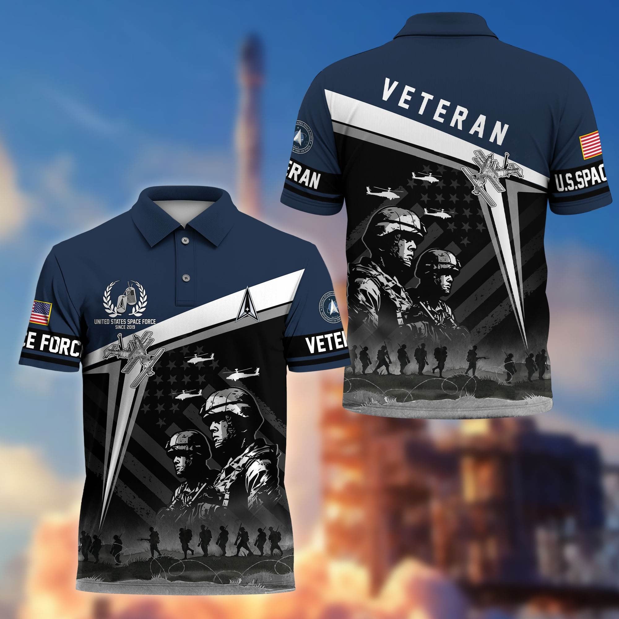 Premium US Veterans Polo Shirt BPHN280311, Gifts For US Veterans, Gifts On Memorial Day, Father's Day, Armed Forces Day, Independence Day, Veterans Day.