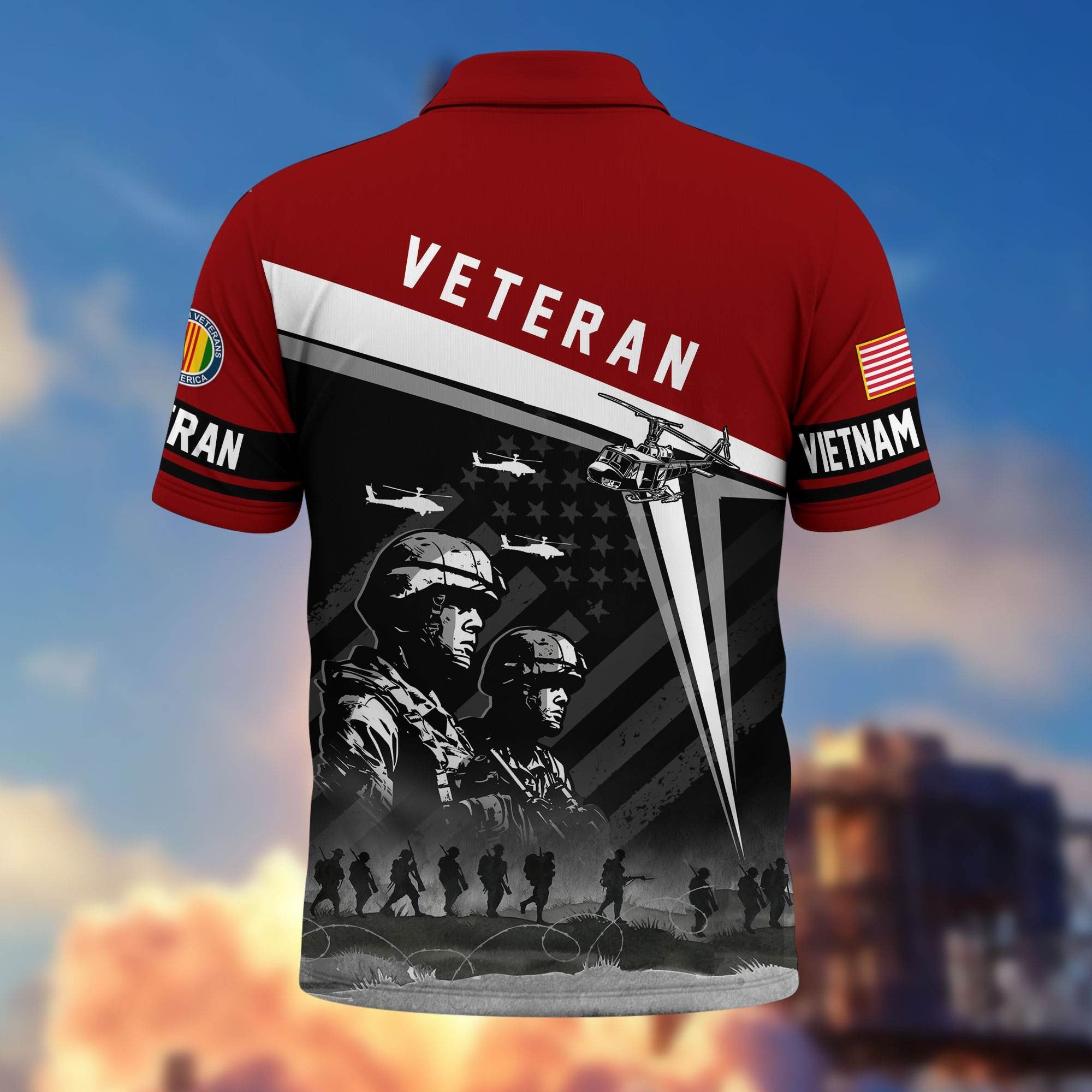 Premium US Veterans Polo Shirt BPHN280311, Gifts For US Veterans, Gifts On Memorial Day, Father's Day, Armed Forces Day, Independence Day, Veterans Day.