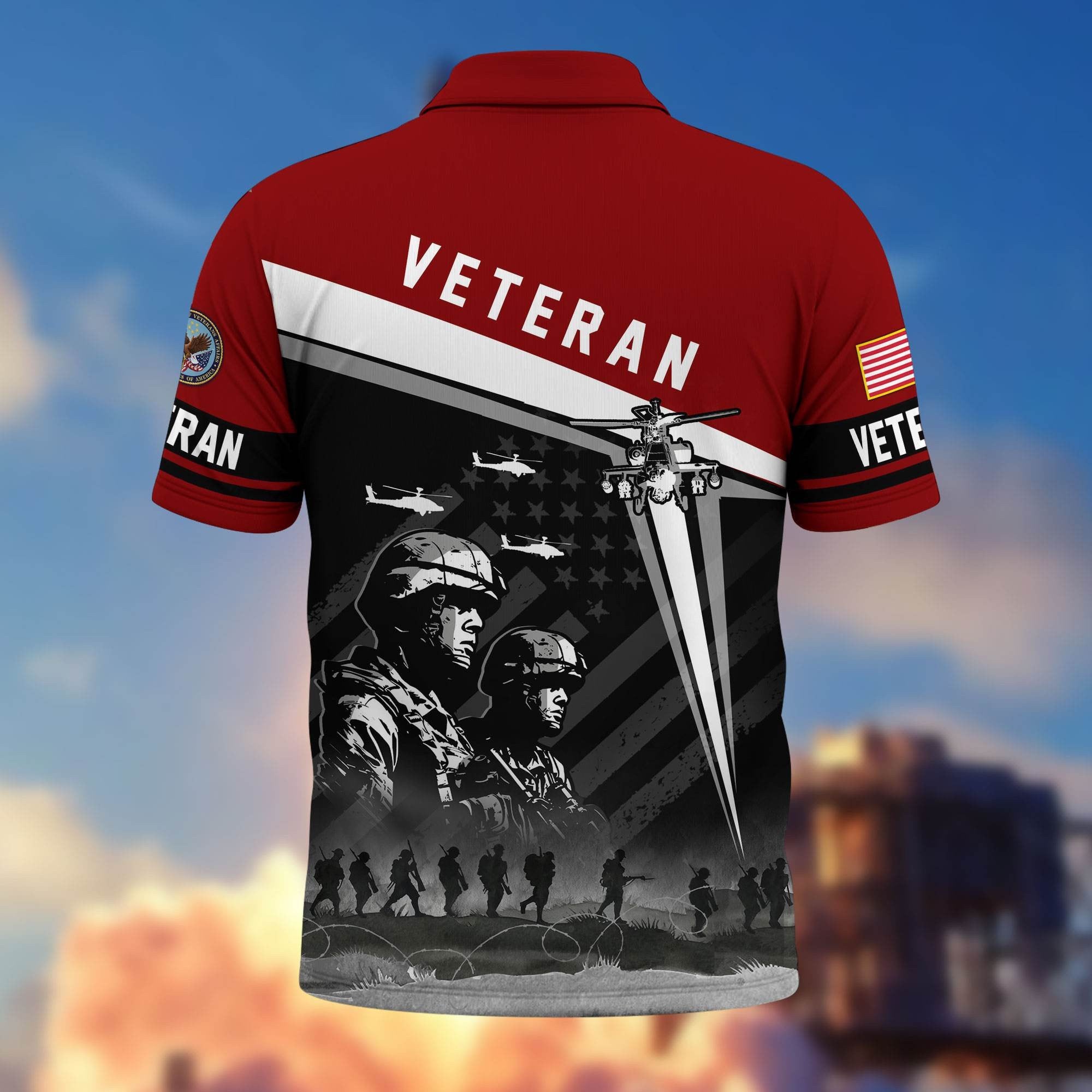 Premium US Veterans Polo Shirt BPHN280311, Gifts For US Veterans, Gifts On Memorial Day, Father's Day, Armed Forces Day, Independence Day, Veterans Day.