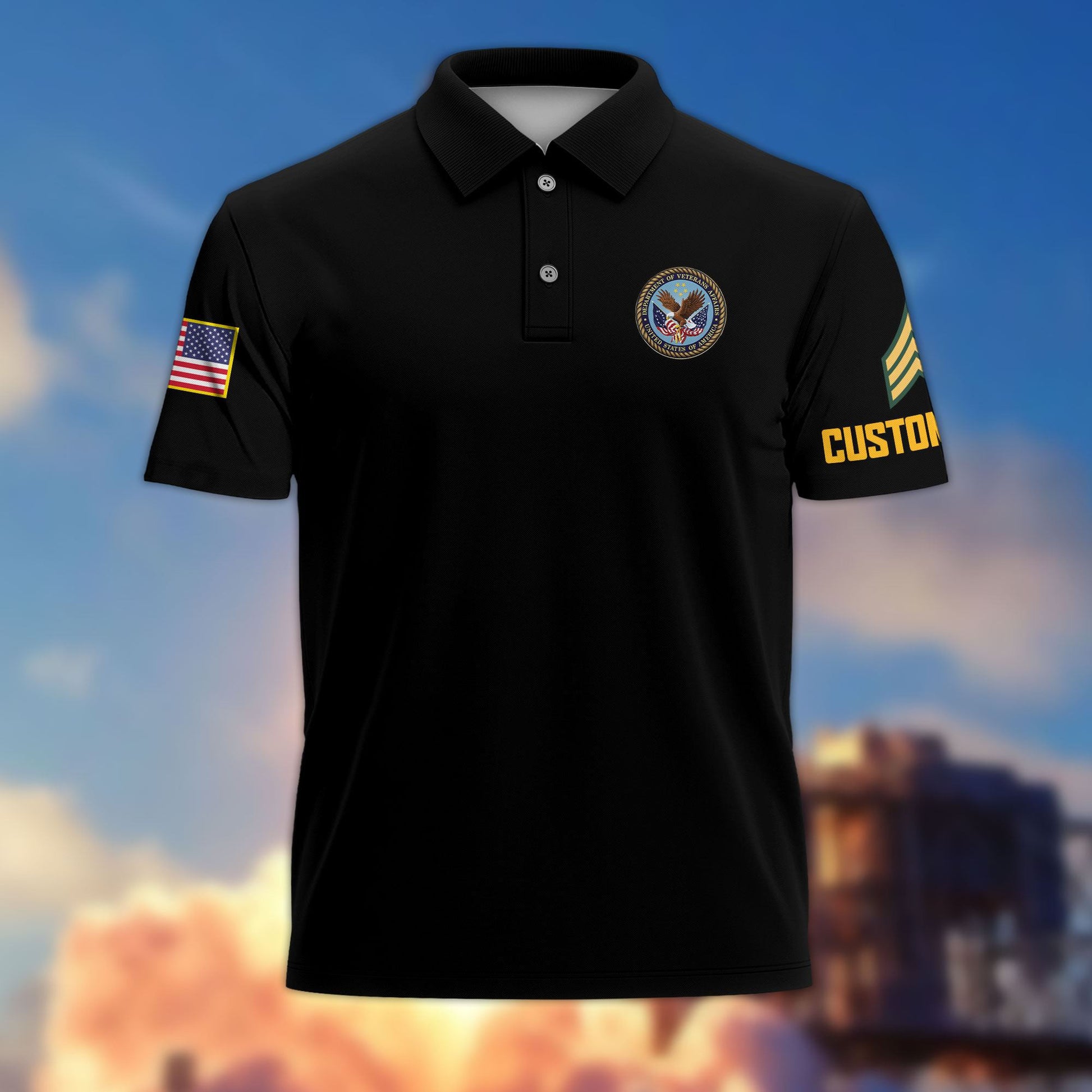 Unique Custom Name, Rank, Year, US Veteran Polo Shirt VPVC215107, Gifts For US Veteran, Best Gifts On Father's Day, Independence Day, Veterans Day.