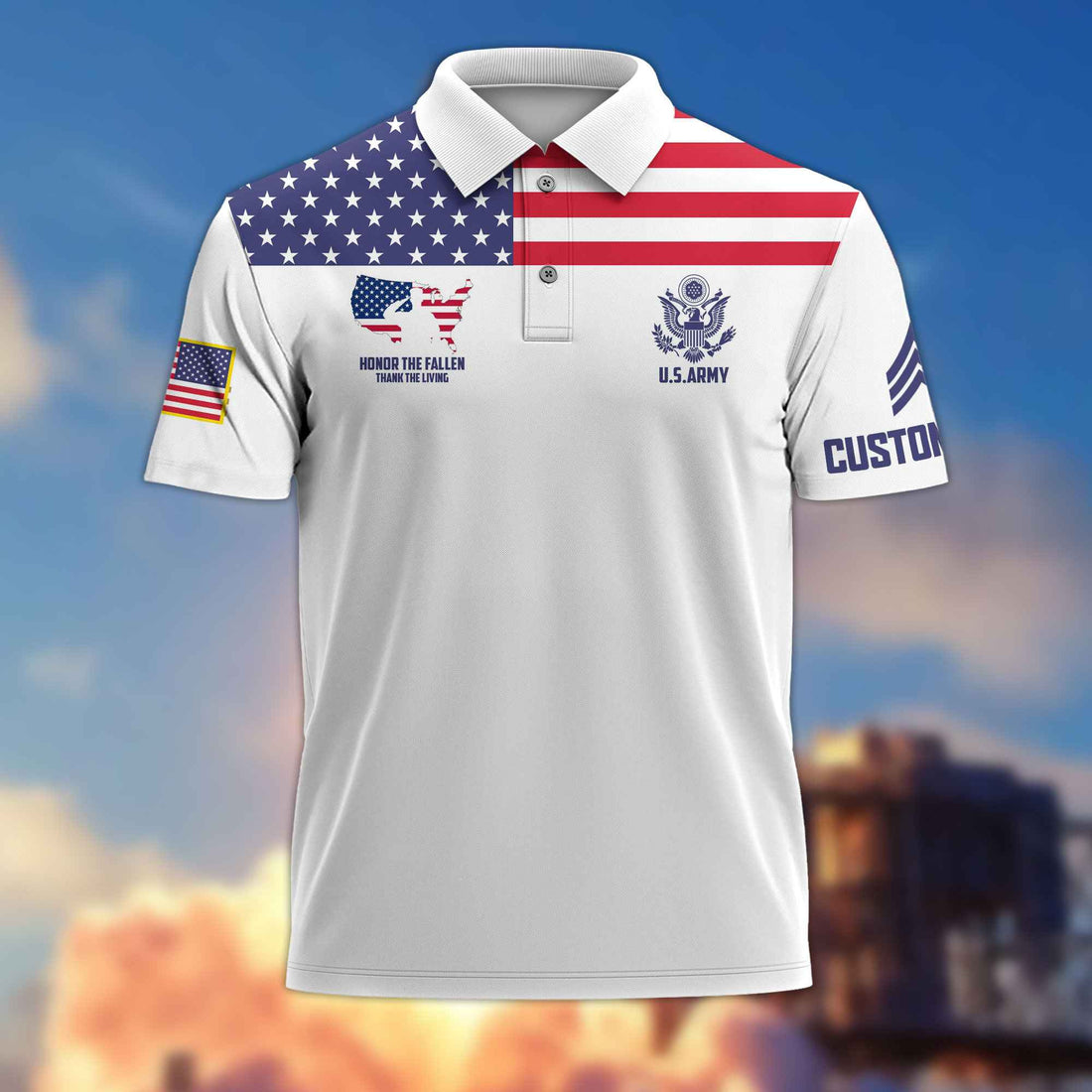 US Army Custom Polo Shirt VPVC215601, Gifts For Army Veteran, Best Gifts On Father's Day, Armed Forces Day, Independence Day, Veterans Day.