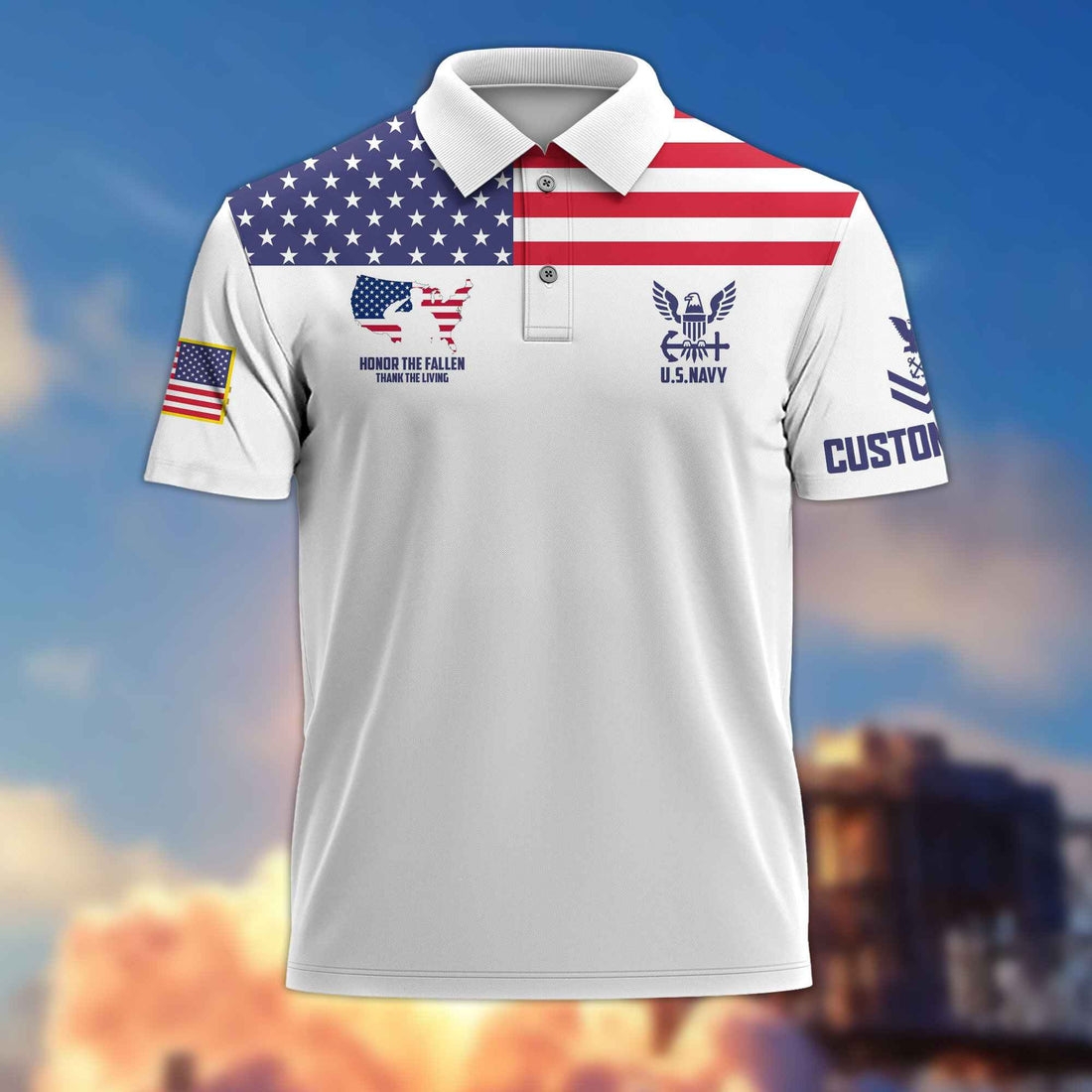 US Navy Custom Polo Shirt VPVC215602, Gifts For Navy Veteran, Best Gifts On Father's Day, Armed Forces Day, Independence Day, Veterans Day.