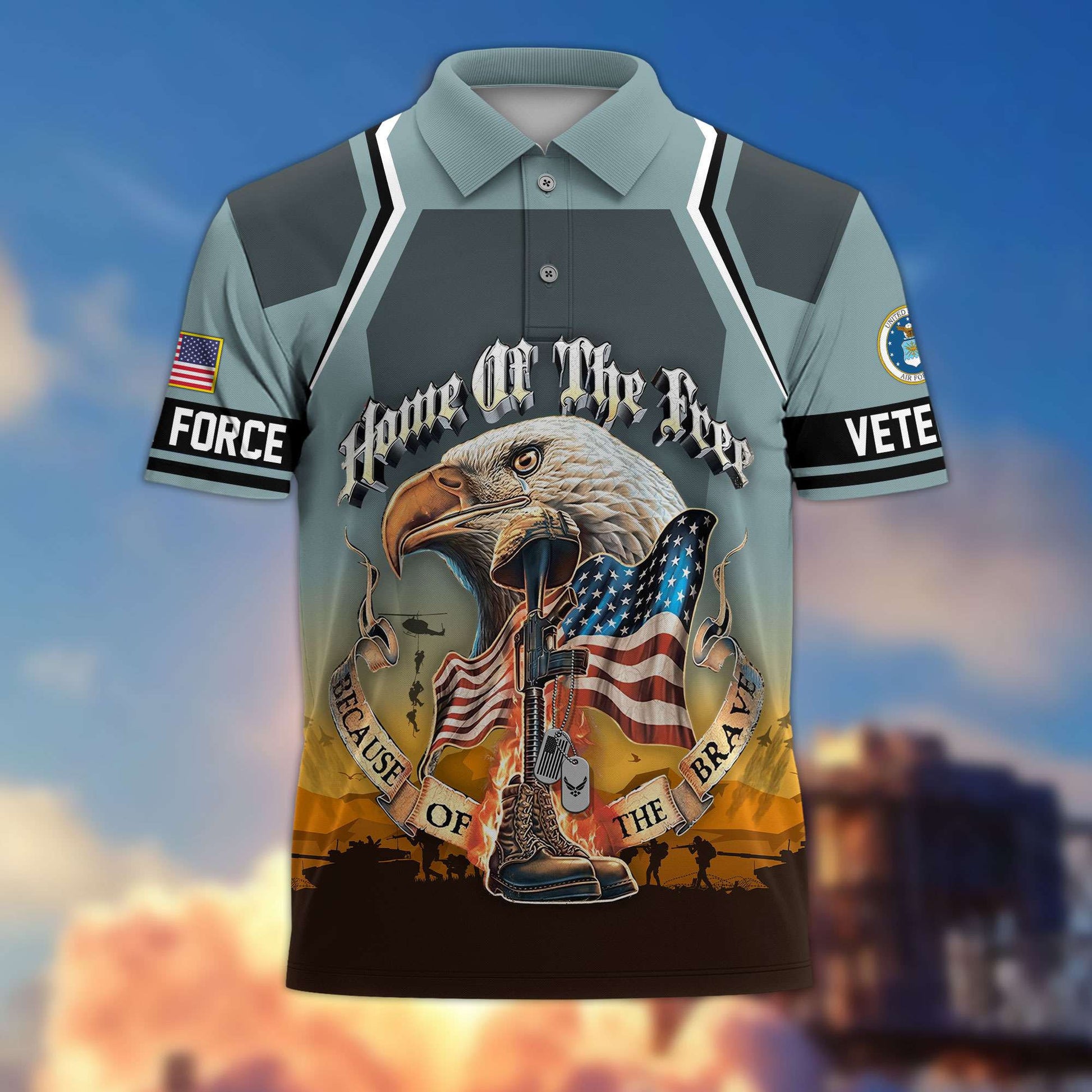 Premium US Veterans Polo Shirt BPHN040411, Gifts For US Veterans, Gifts On Memorial Day, Father's Day, Armed Forces Day, Veterans Day.