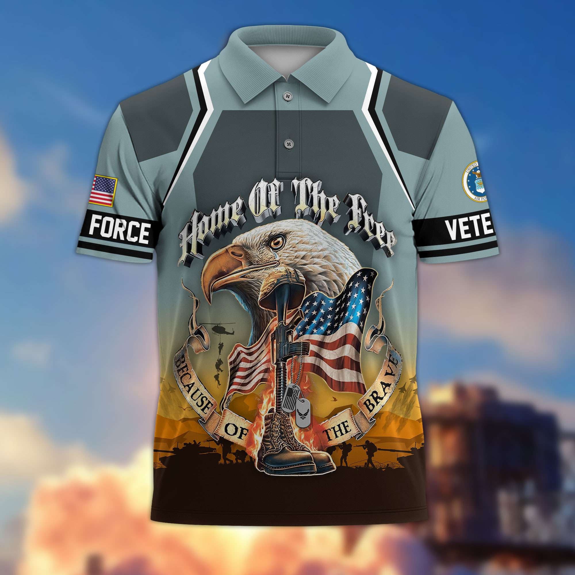 Premium US Veterans Polo Shirt BPHN040411, Gifts For US Veterans, Gifts On Memorial Day, Father's Day, Armed Forces Day, Veterans Day.