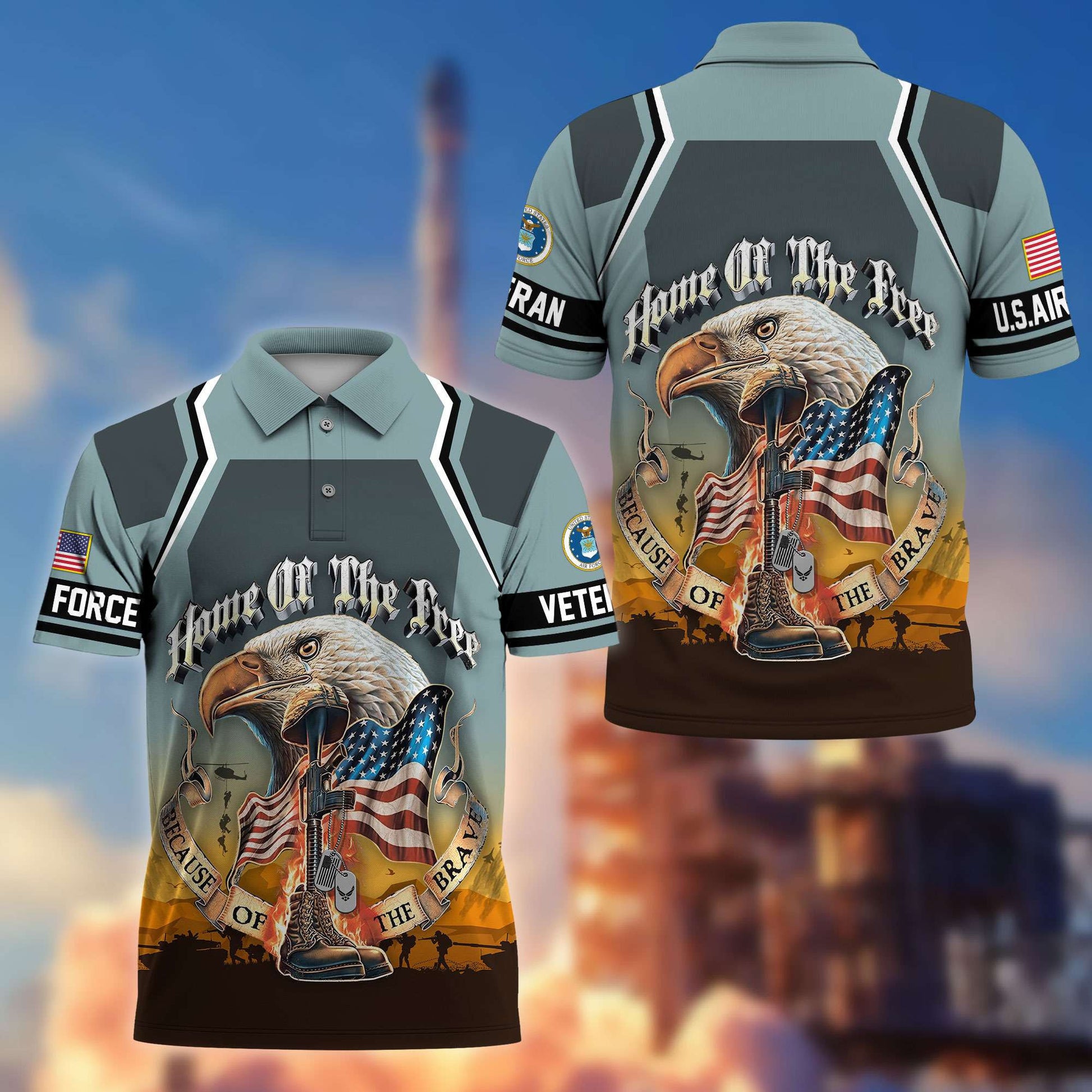Premium US Veterans Polo Shirt BPHN040411, Gifts For US Veterans, Gifts On Memorial Day, Father's Day, Armed Forces Day, Veterans Day.