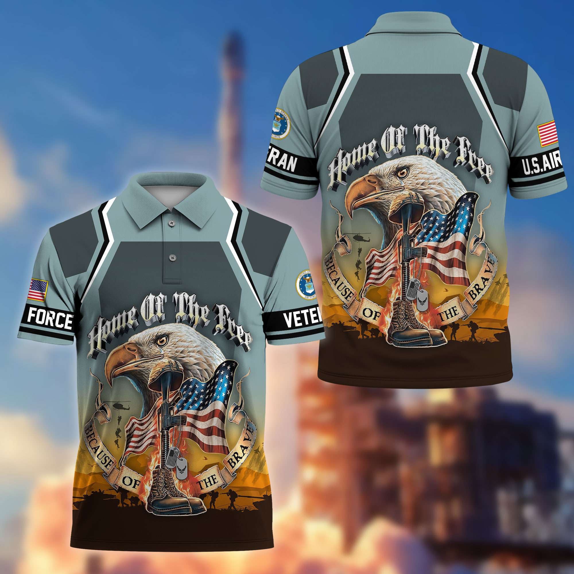 Premium US Veterans Polo Shirt BPHN040411, Gifts For US Veterans, Gifts On Memorial Day, Father's Day, Armed Forces Day, Veterans Day.
