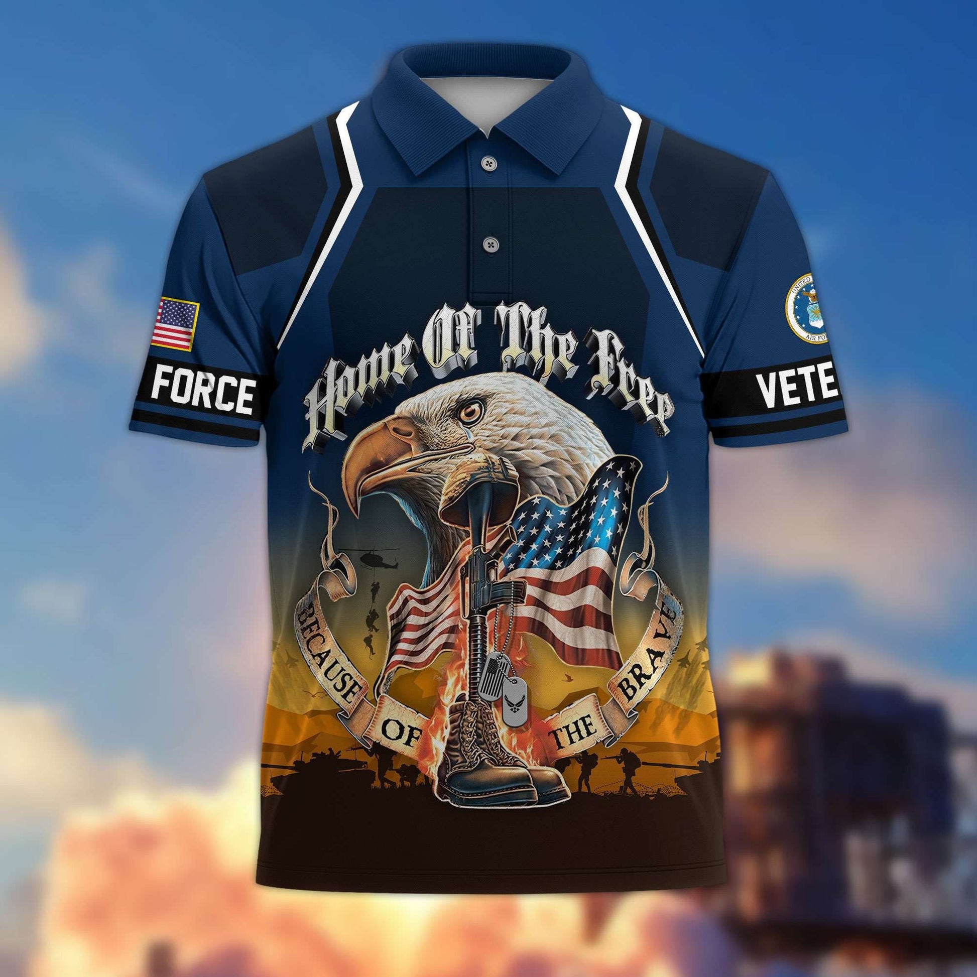Premium US Veterans Polo Shirt BPHN040411, Gifts For US Veterans, Gifts On Memorial Day, Father's Day, Armed Forces Day, Veterans Day.