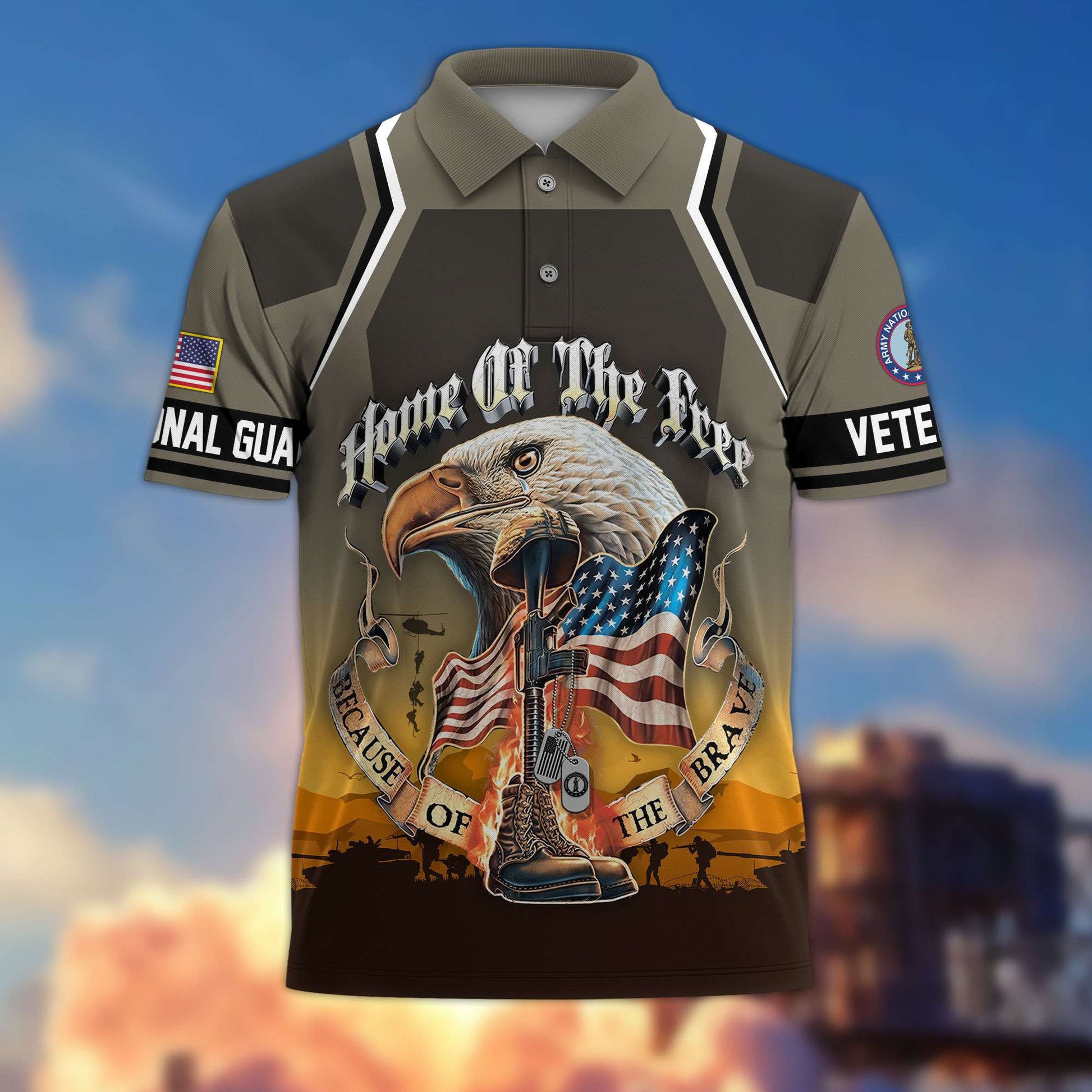 Premium US Veterans Polo Shirt BPHN040411, Gifts For US Veterans, Gifts On Memorial Day, Father's Day, Armed Forces Day, Veterans Day.