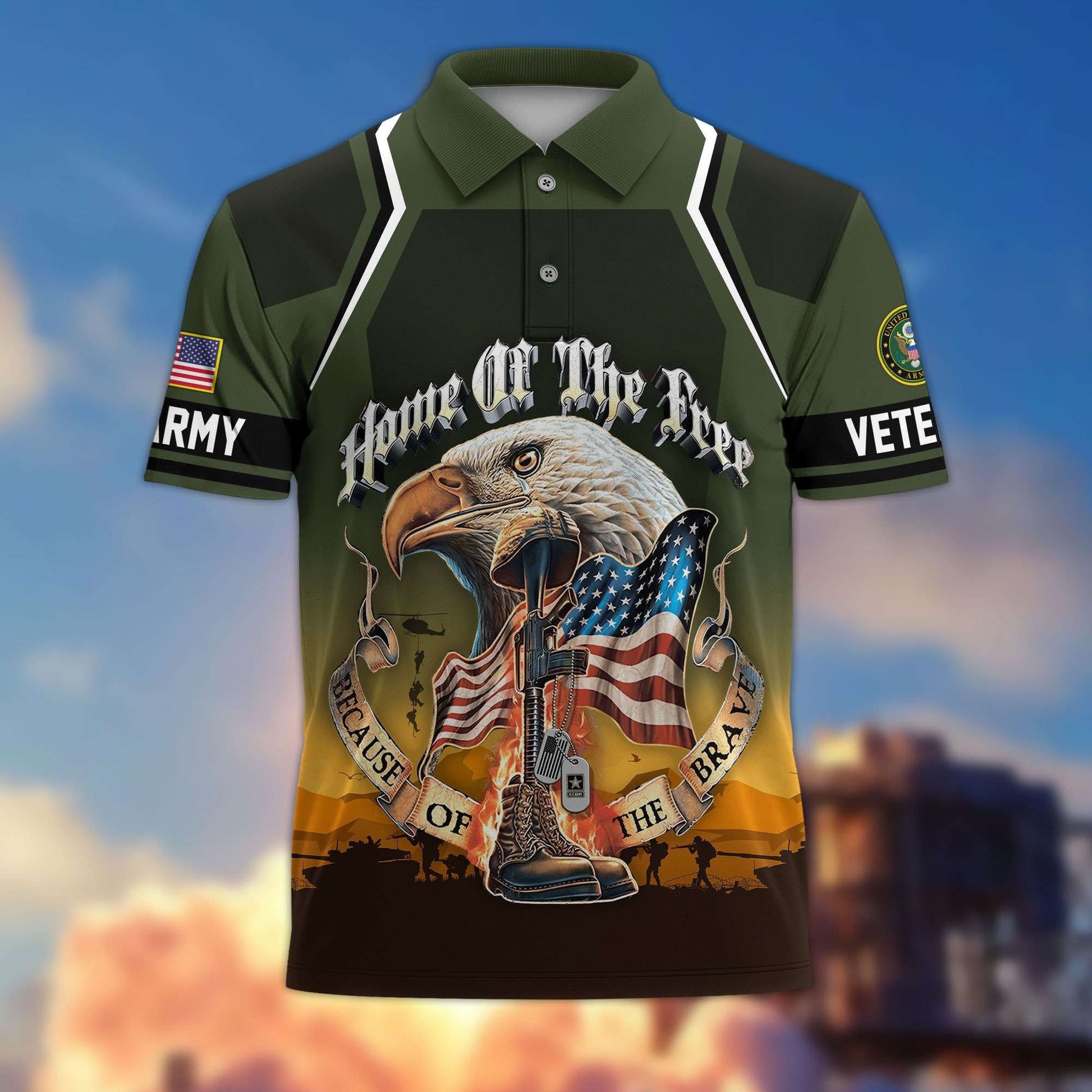 Premium US Veterans Polo Shirt BPHN040411, Gifts For US Veterans, Gifts On Memorial Day, Father's Day, Armed Forces Day, Veterans Day.