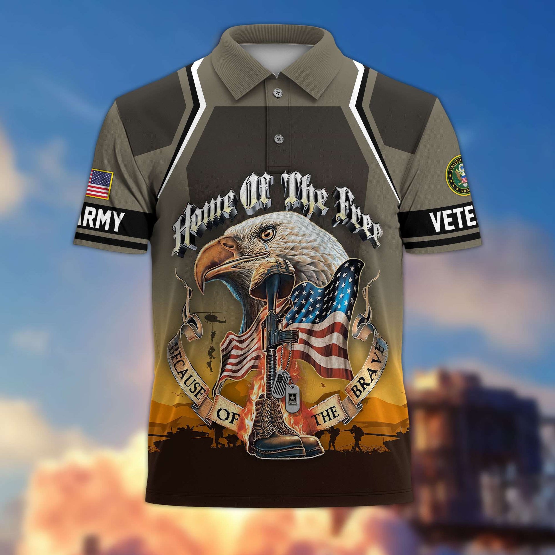 Premium US Veterans Polo Shirt BPHN040411, Gifts For US Veterans, Gifts On Memorial Day, Father's Day, Armed Forces Day, Veterans Day.