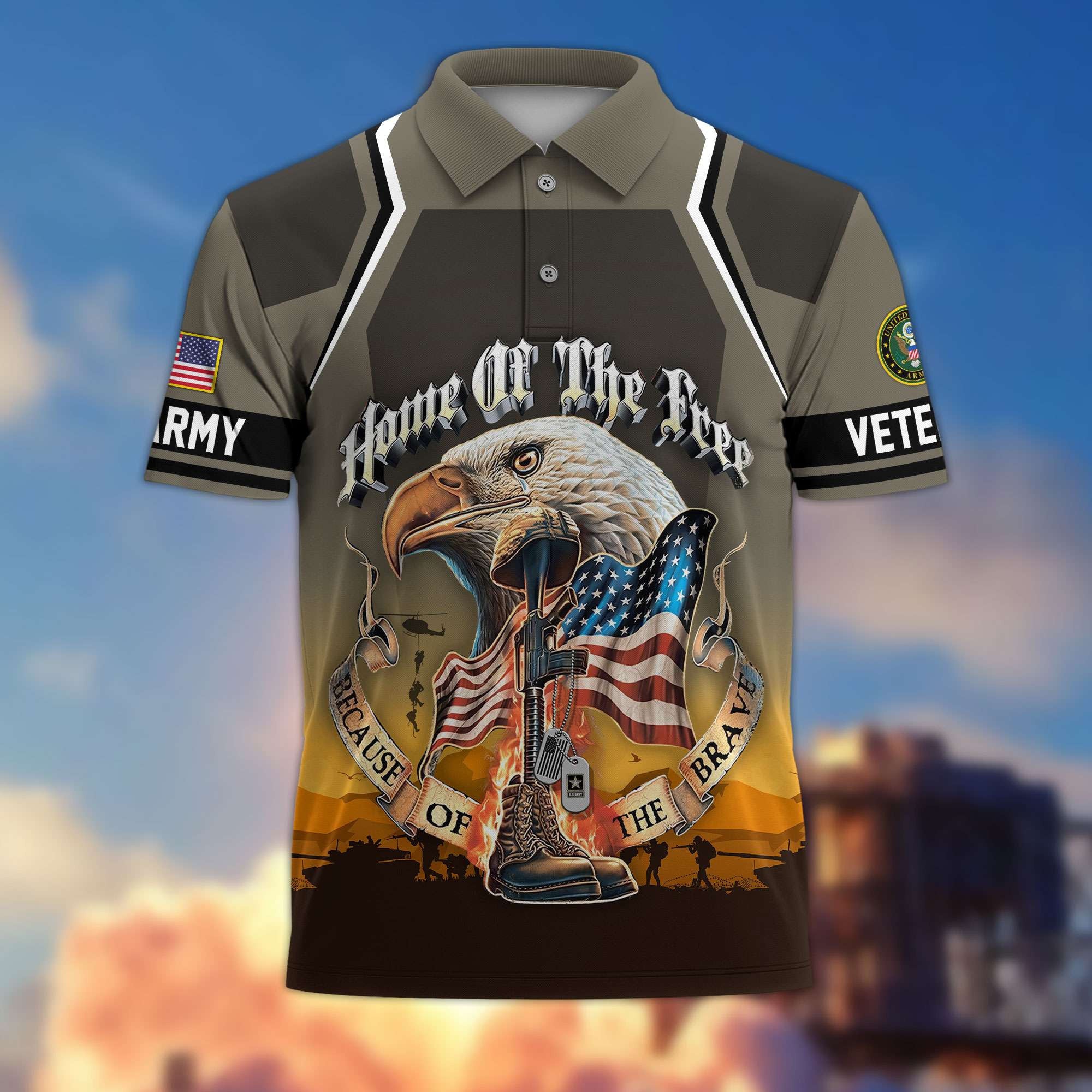Premium US Veterans Polo Shirt BPHN040411, Gifts For US Veterans, Gifts On Memorial Day, Father's Day, Armed Forces Day, Veterans Day.