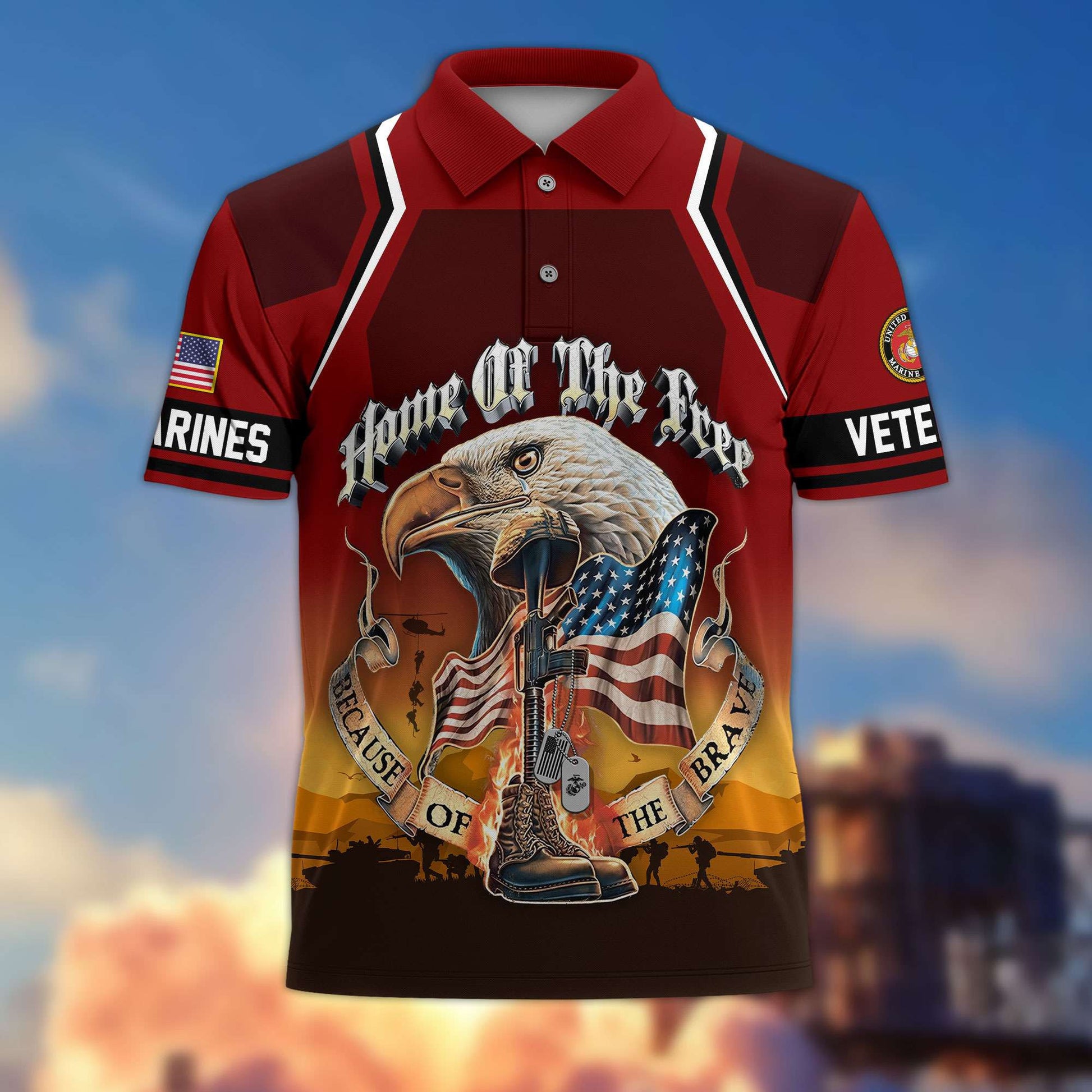 Premium US Veterans Polo Shirt BPHN040411, Gifts For US Veterans, Gifts On Memorial Day, Father's Day, Armed Forces Day, Veterans Day.