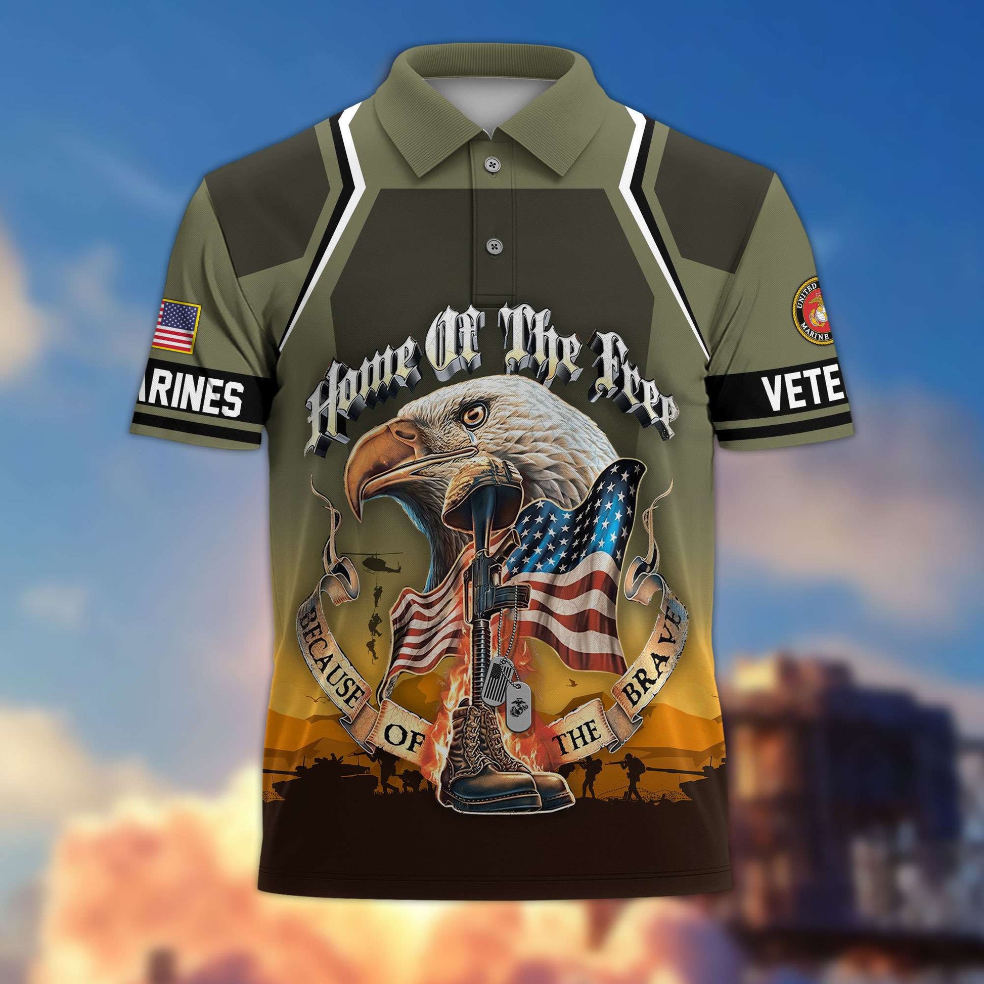 Premium US Veterans Polo Shirt BPHN040411, Gifts For US Veterans, Gifts On Memorial Day, Father's Day, Armed Forces Day, Veterans Day.