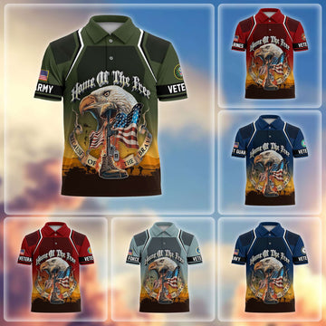 Premium US Veterans Polo Shirt BPHN040411, Gifts For US Veterans, Gifts On Memorial Day, Father's Day, Armed Forces Day, Veterans Day.