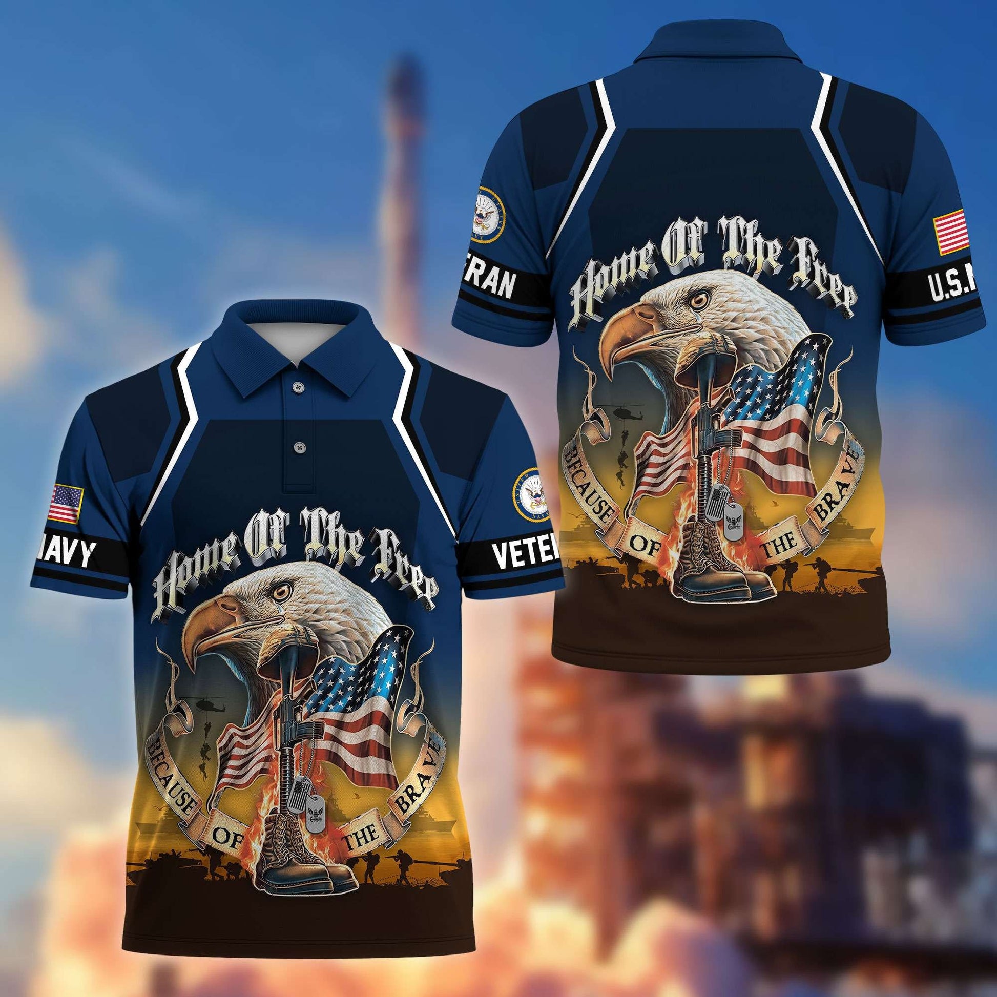 Premium US Veterans Polo Shirt BPHN040411, Gifts For US Veterans, Gifts On Memorial Day, Father's Day, Armed Forces Day, Veterans Day.