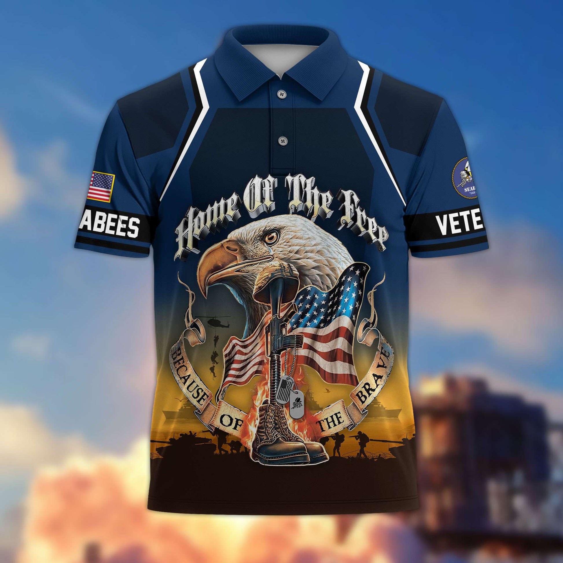 Premium US Veterans Polo Shirt BPHN040411, Gifts For US Veterans, Gifts On Memorial Day, Father's Day, Armed Forces Day, Veterans Day.
