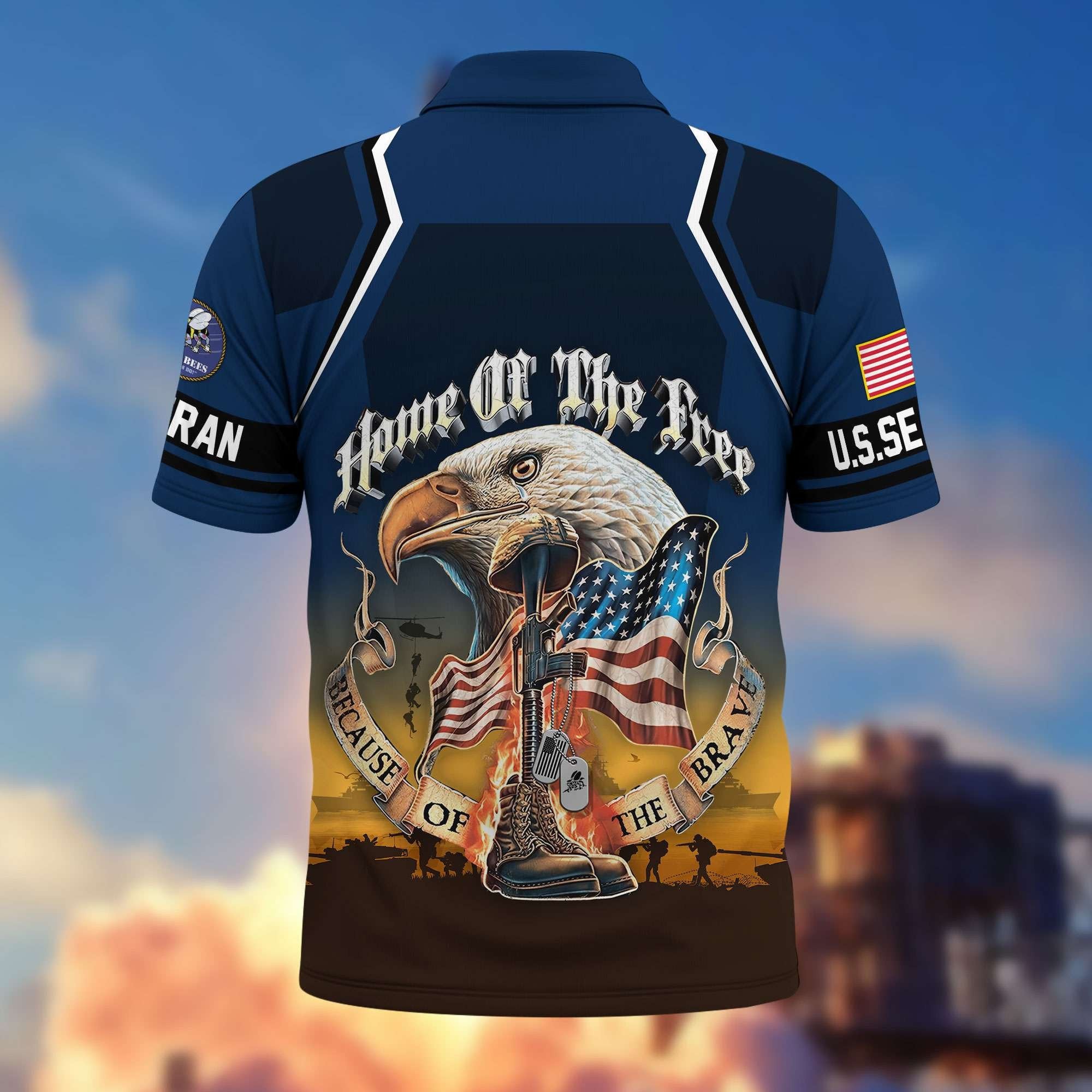 Premium US Veterans Polo Shirt BPHN040411, Gifts For US Veterans, Gifts On Memorial Day, Father's Day, Armed Forces Day, Veterans Day.