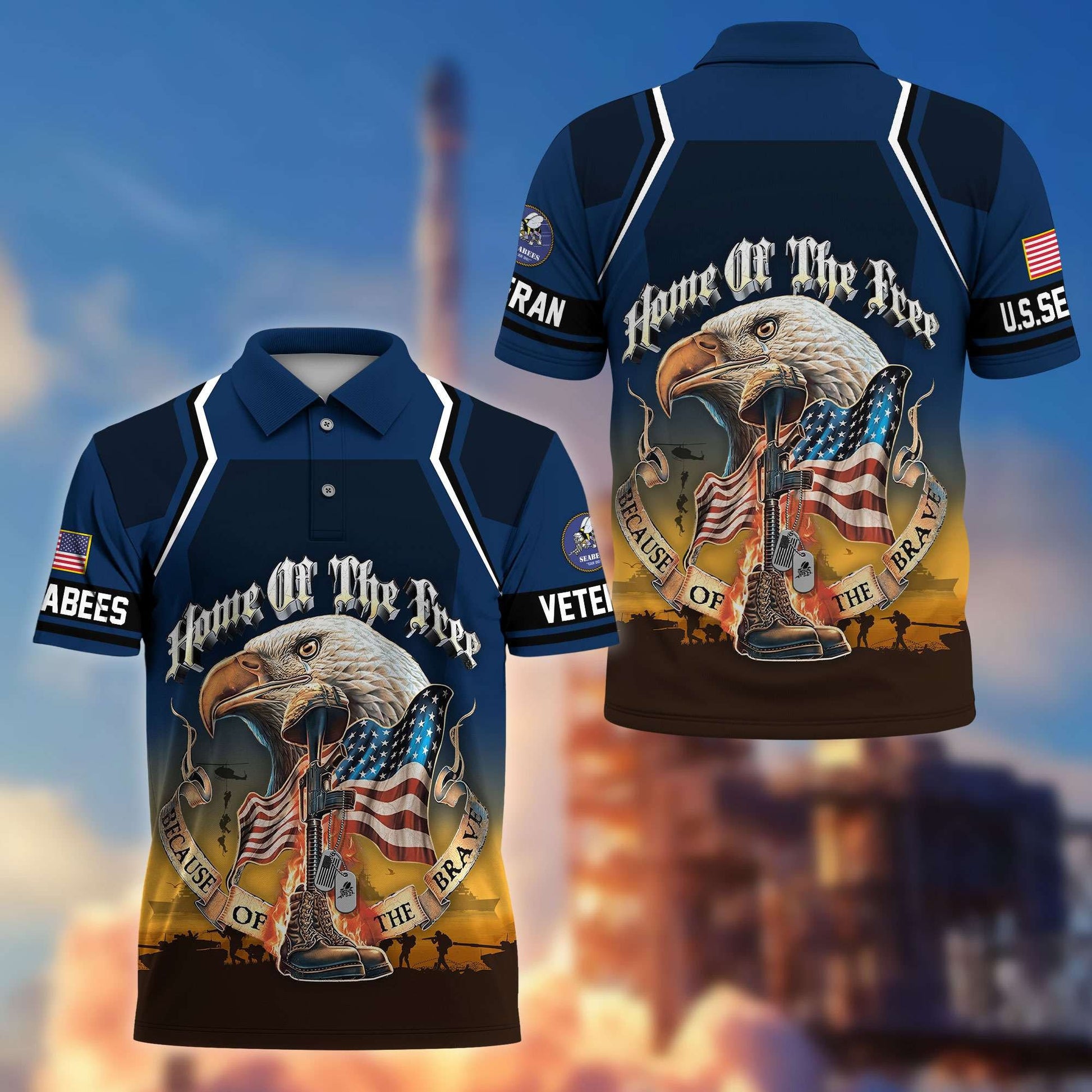 Premium US Veterans Polo Shirt BPHN040411, Gifts For US Veterans, Gifts On Memorial Day, Father's Day, Armed Forces Day, Veterans Day.