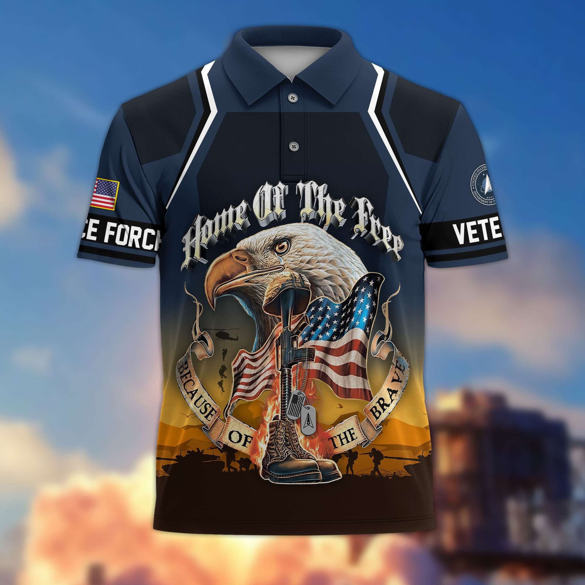 Premium US Veterans Polo Shirt BPHN040411, Gifts For US Veterans, Gifts On Memorial Day, Father's Day, Armed Forces Day, Veterans Day.