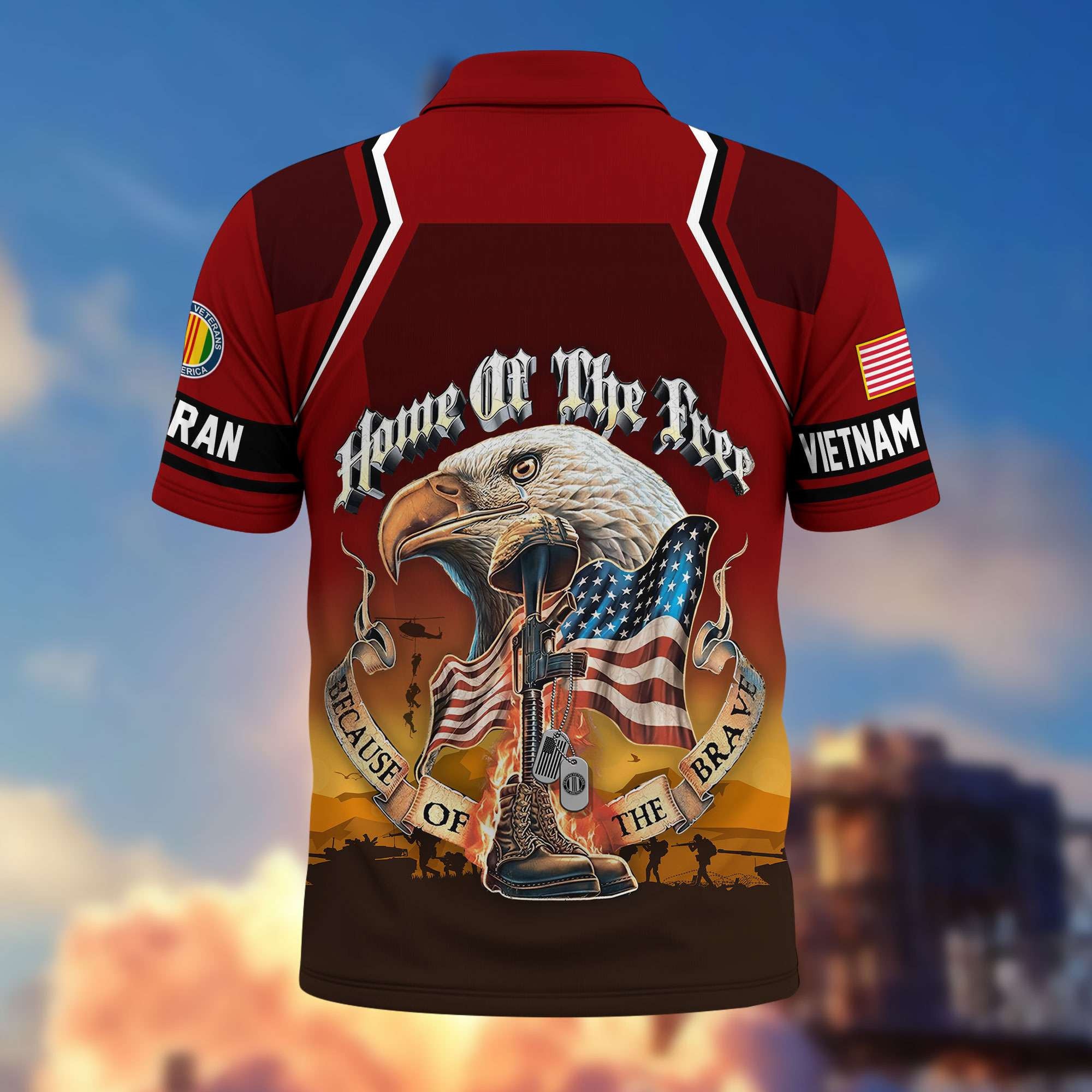 Premium US Veterans Polo Shirt BPHN040411, Gifts For US Veterans, Gifts On Memorial Day, Father's Day, Armed Forces Day, Veterans Day.