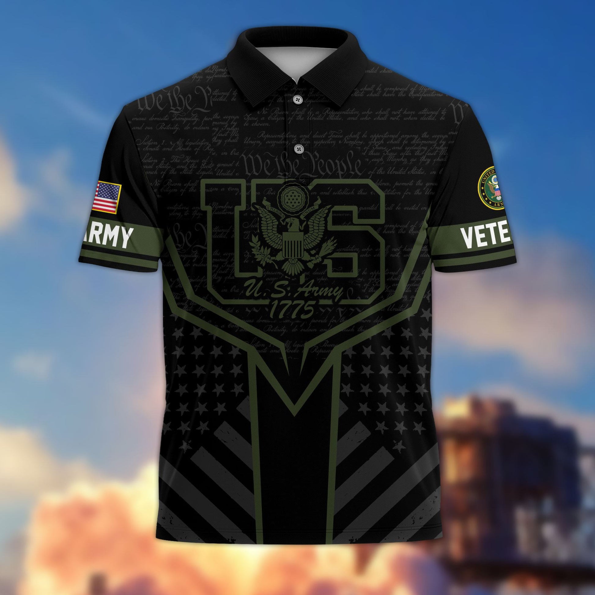 Premium US Veterans Polo Shirt BPHN280312, Gifts For US Veterans, Gifts On Memorial Day, Father's Day, Armed Forces Day, Veterans Day.