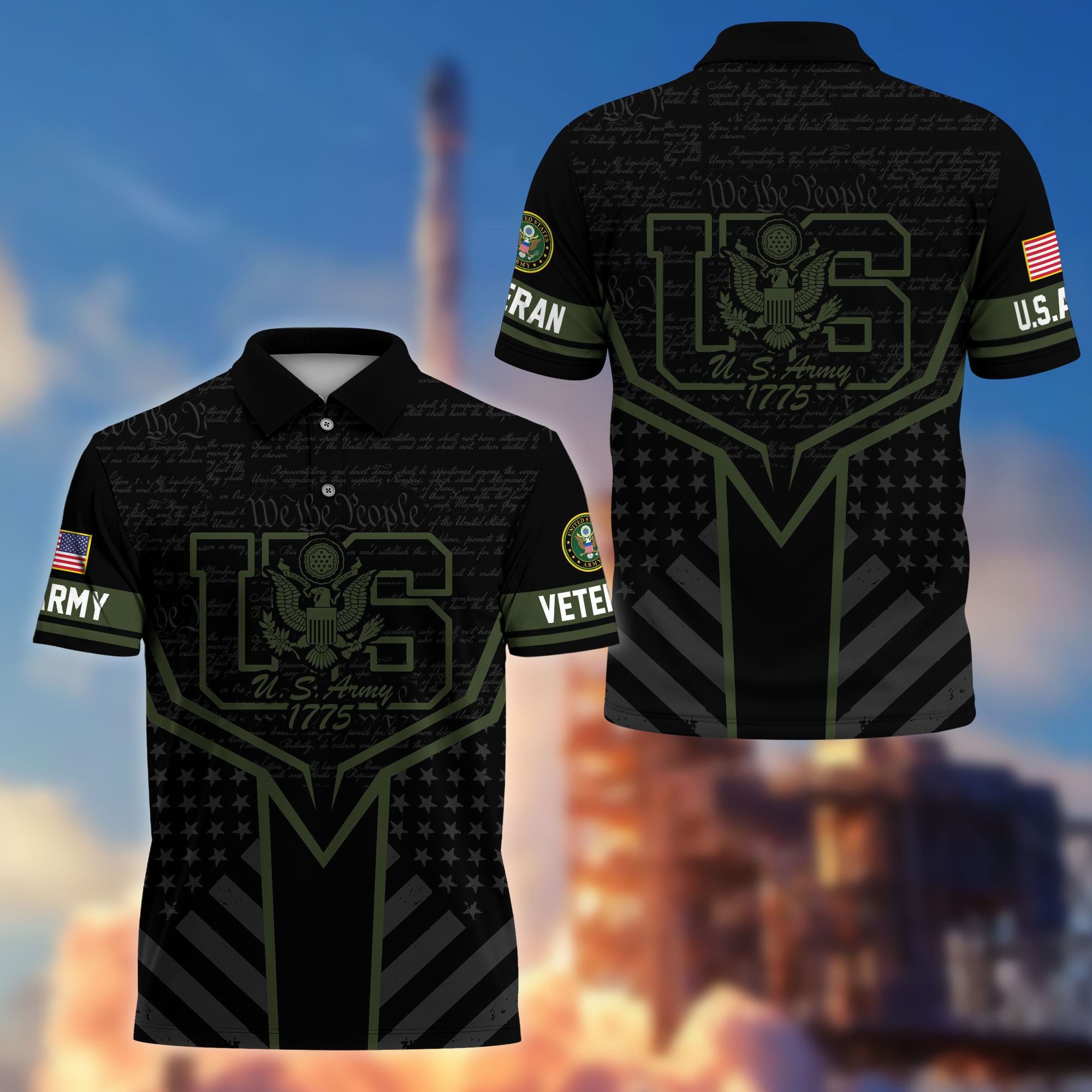 Premium US Veterans Polo Shirt BPHN280312, Gifts For US Veterans, Gifts On Memorial Day, Father's Day, Armed Forces Day, Veterans Day.