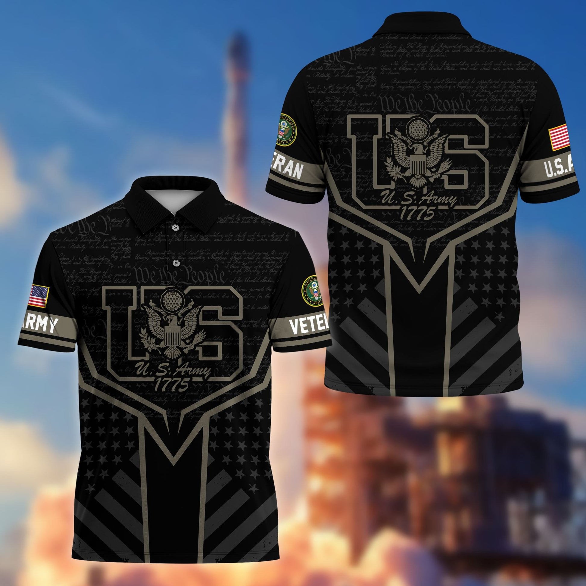 Premium US Veterans Polo Shirt BPHN280312, Gifts For US Veterans, Gifts On Memorial Day, Father's Day, Armed Forces Day, Veterans Day.