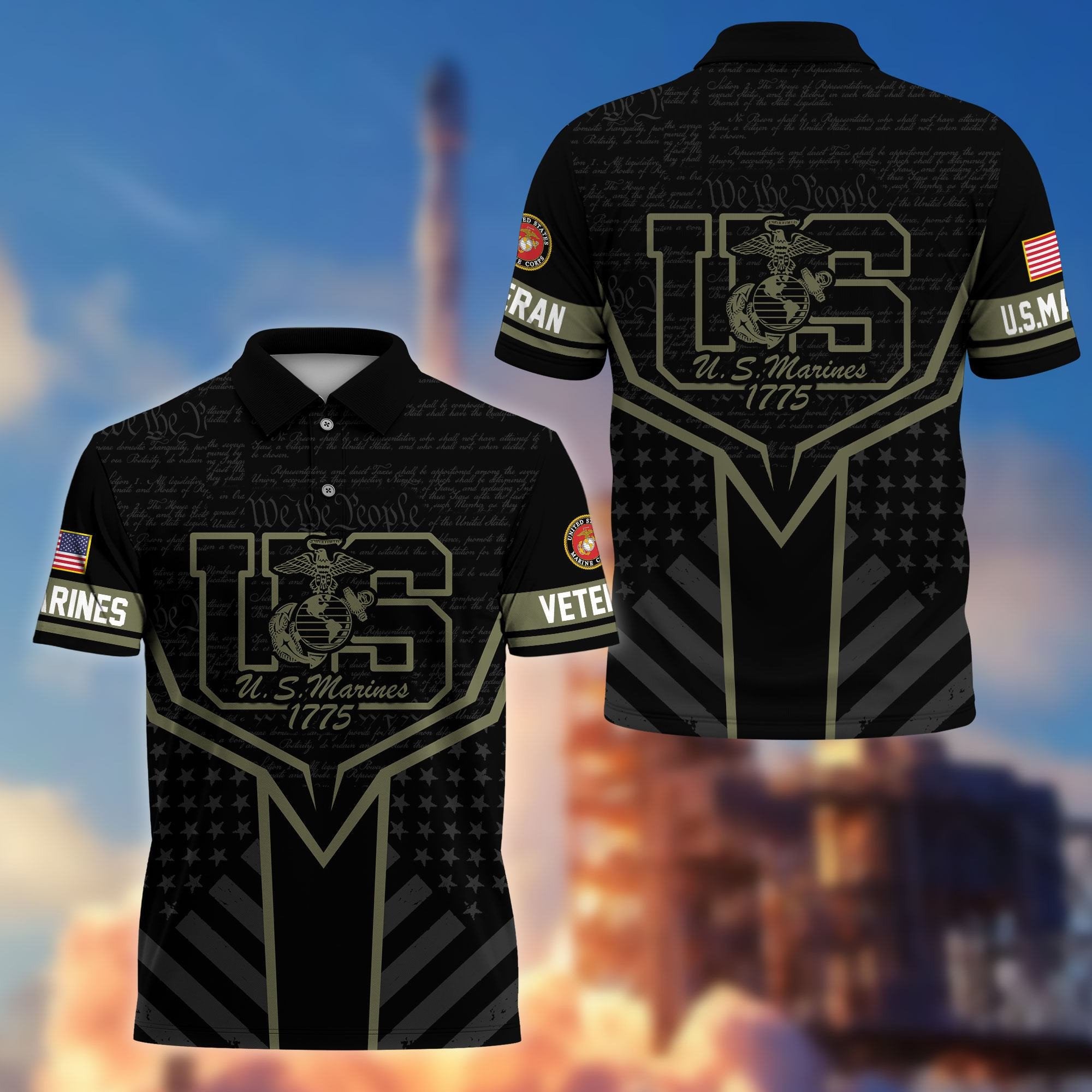 Premium US Veterans Polo Shirt BPHN280312, Gifts For US Veterans, Gifts On Memorial Day, Father's Day, Armed Forces Day, Veterans Day.