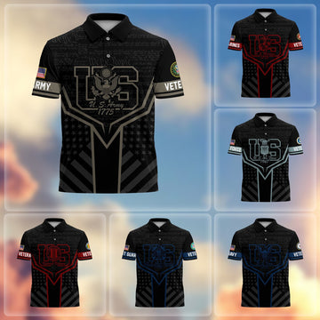 Premium US Veterans Polo Shirt BPHN280312, Gifts For US Veterans, Gifts On Memorial Day, Father's Day, Armed Forces Day, Veterans Day.