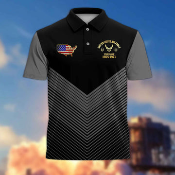 Premium USAF Polo Shirt VPVC215804, Custom Name, Rank, Year, Gifts For Air Force Veteran, Best Gifts On Father's Day, Armed Forces Day, Independence Day, Veterans Day.