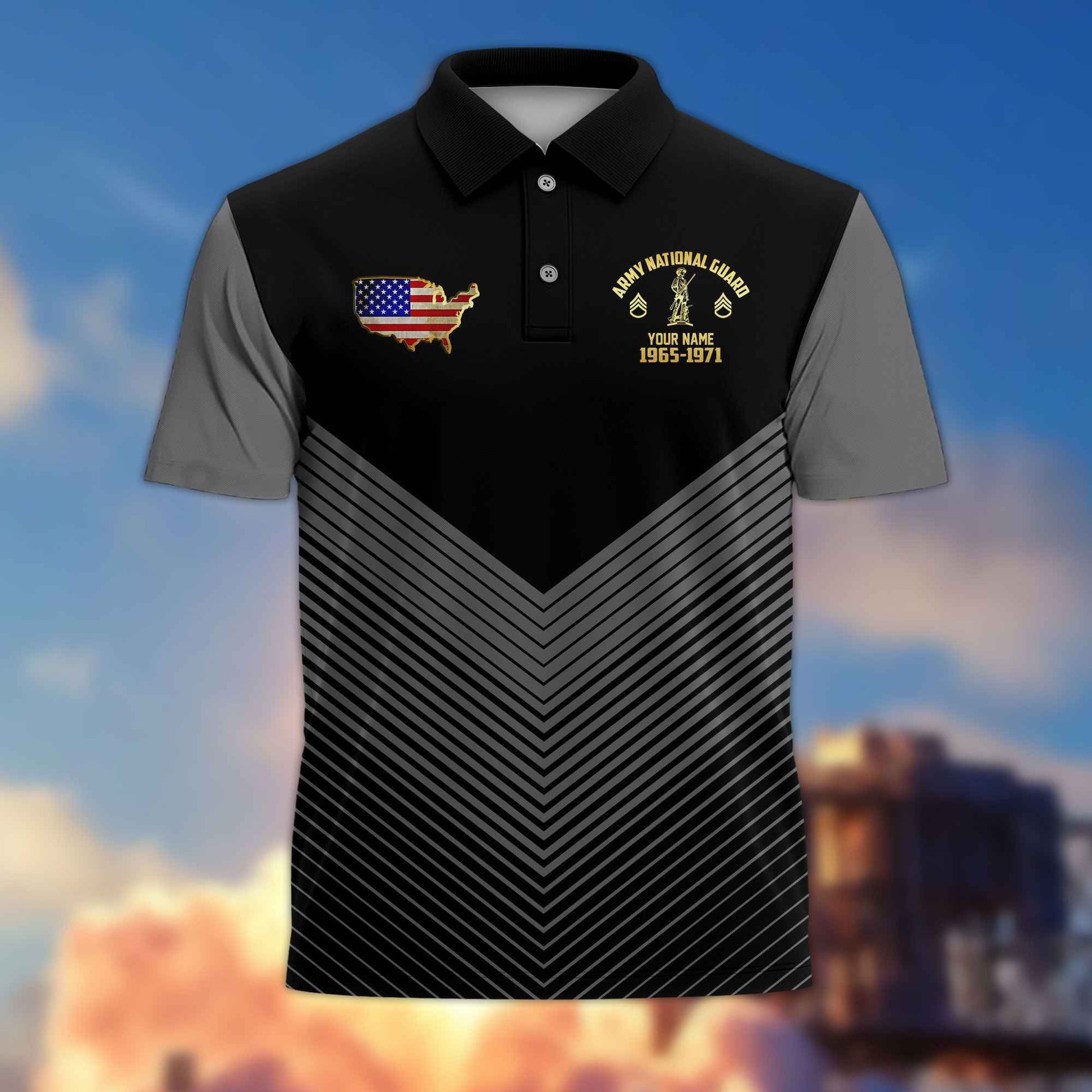 Premium US Army National Guard Polo Shirt VPVC215808, Custom Name, Rank, Year, Gifts For Army National Guard Veteran, Best Gifts On Father's Day, Armed Forces Day, Independence Day, Veterans Day.