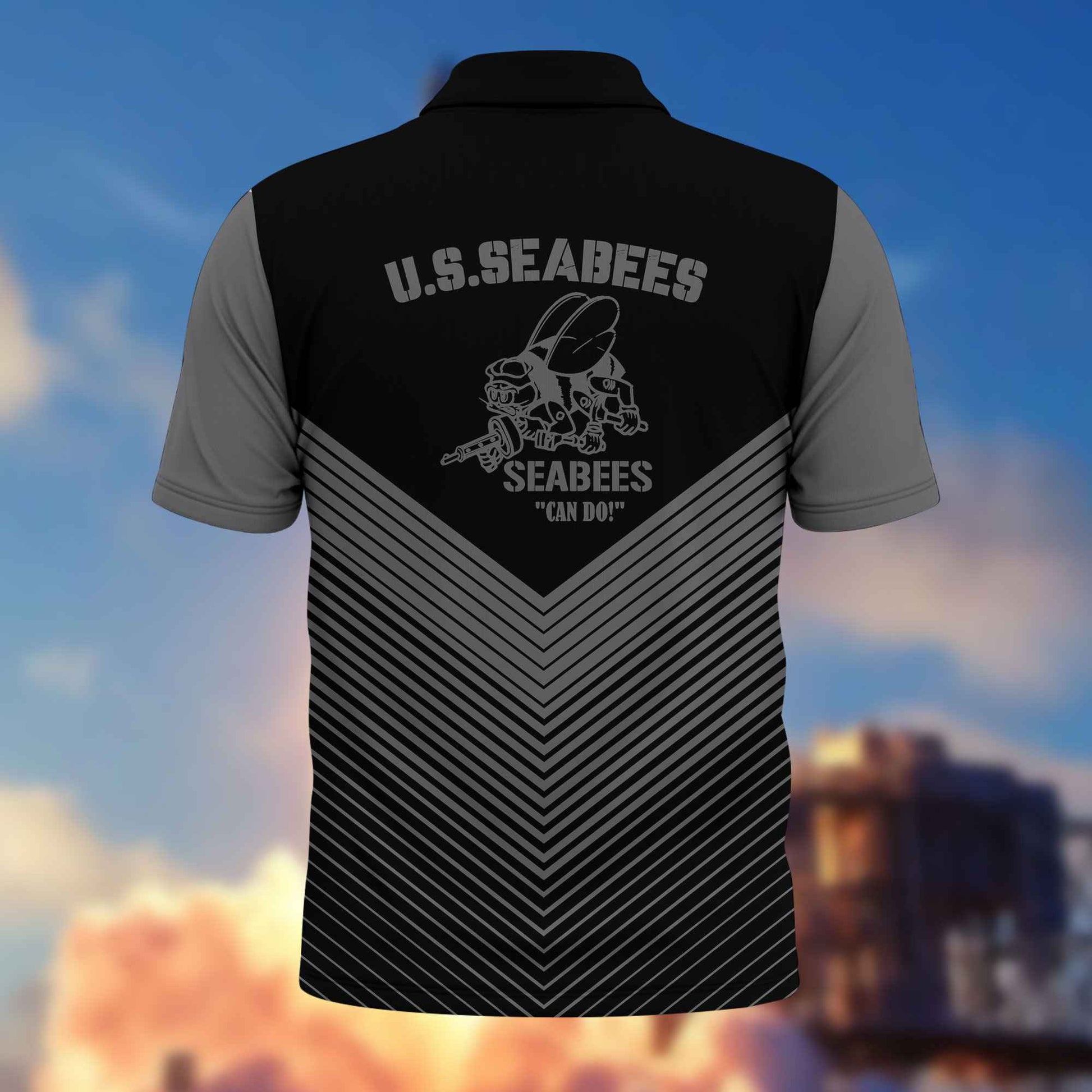 Premium US Seabees Polo Shirt VPVC215809, Custom Name, Rank, Year, Gifts For Seabees Veteran, Best Gifts On Father's Day, Armed Forces Day, Independence Day, Veterans Day.