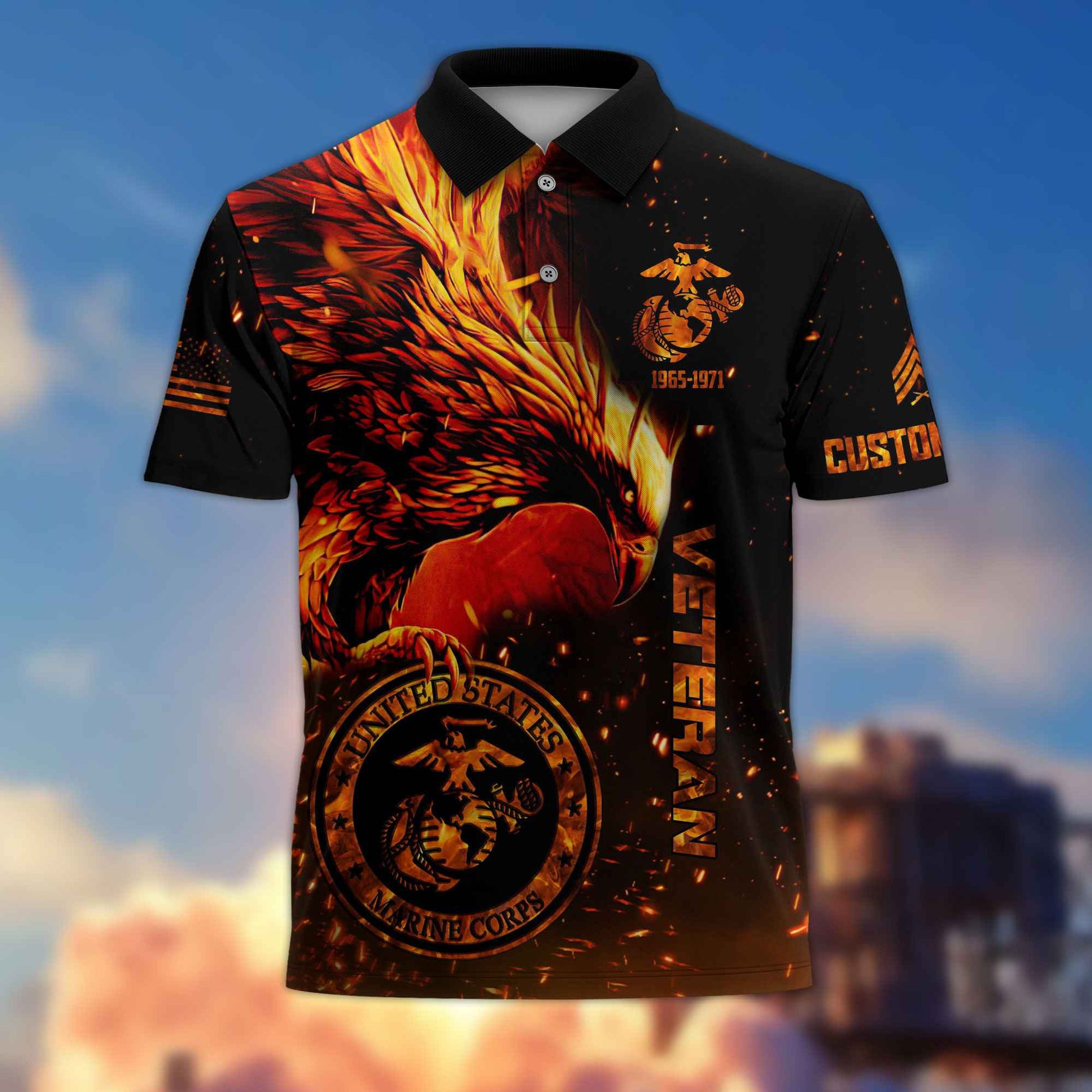 Premium Custom USMC Polo Shirt VPVC215903, Gifts For Marine Veteran, Best Gifts On Father's Day, Armed Forces Day, Independence Day, Veterans Day.