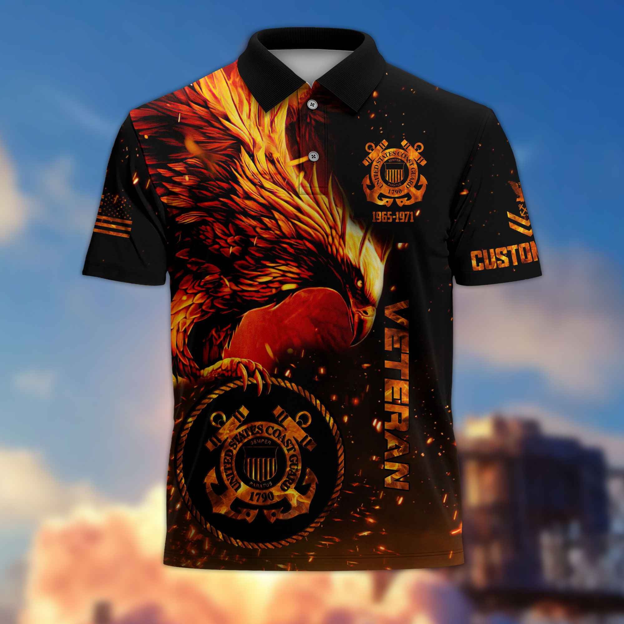Premium Custom USCG Polo Shirt VPVC215905, Gifts For Coast Guard Veteran, Best Gifts On Father's Day, Armed Forces Day, Independence Day, Veterans Day.
