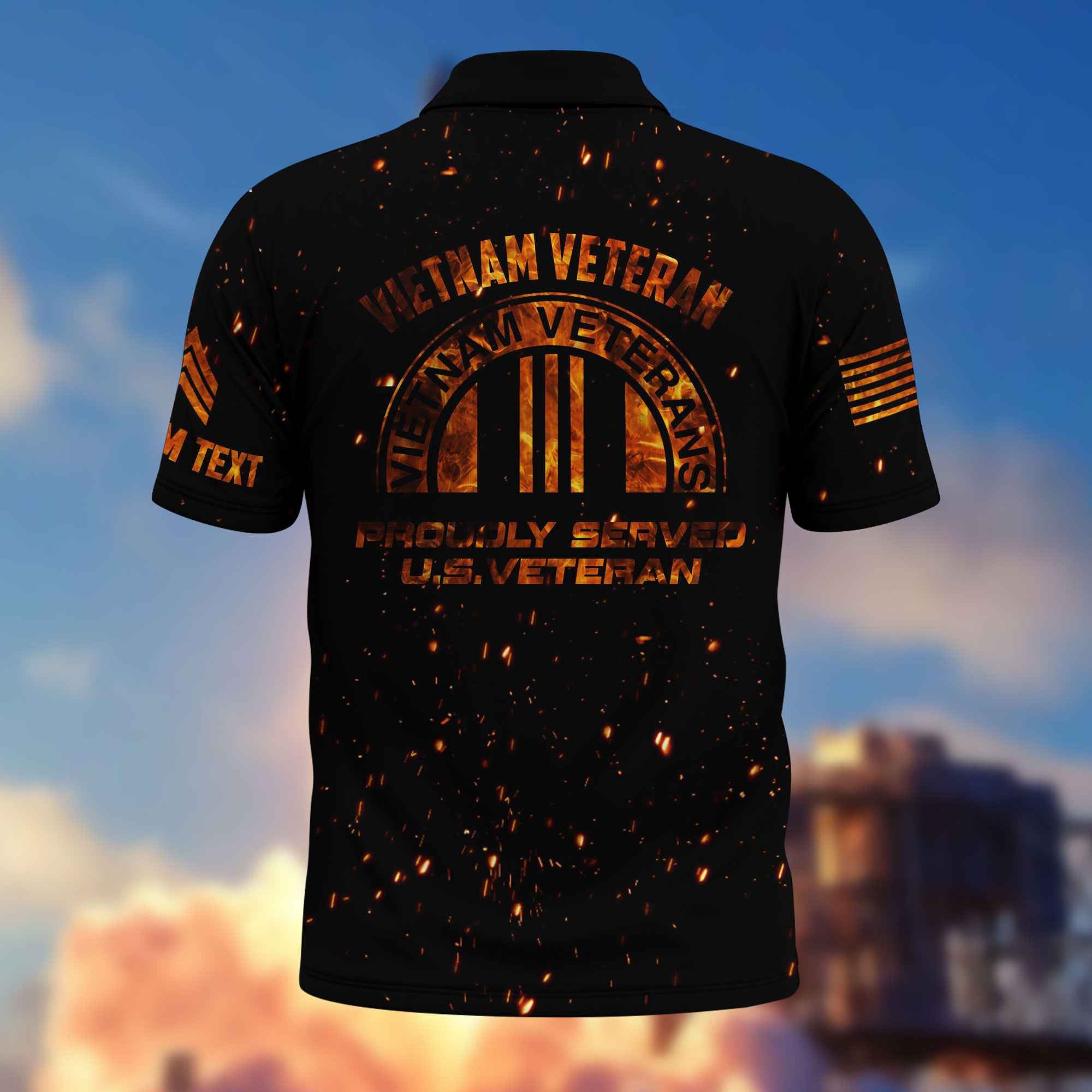 Premium Custom Vietnam Veteran Polo Shirt VPVC215906, Gifts For Vietnam Veteran, Best Gifts On Father's Day, Armed Forces Day, Independence Day, Veterans Day.