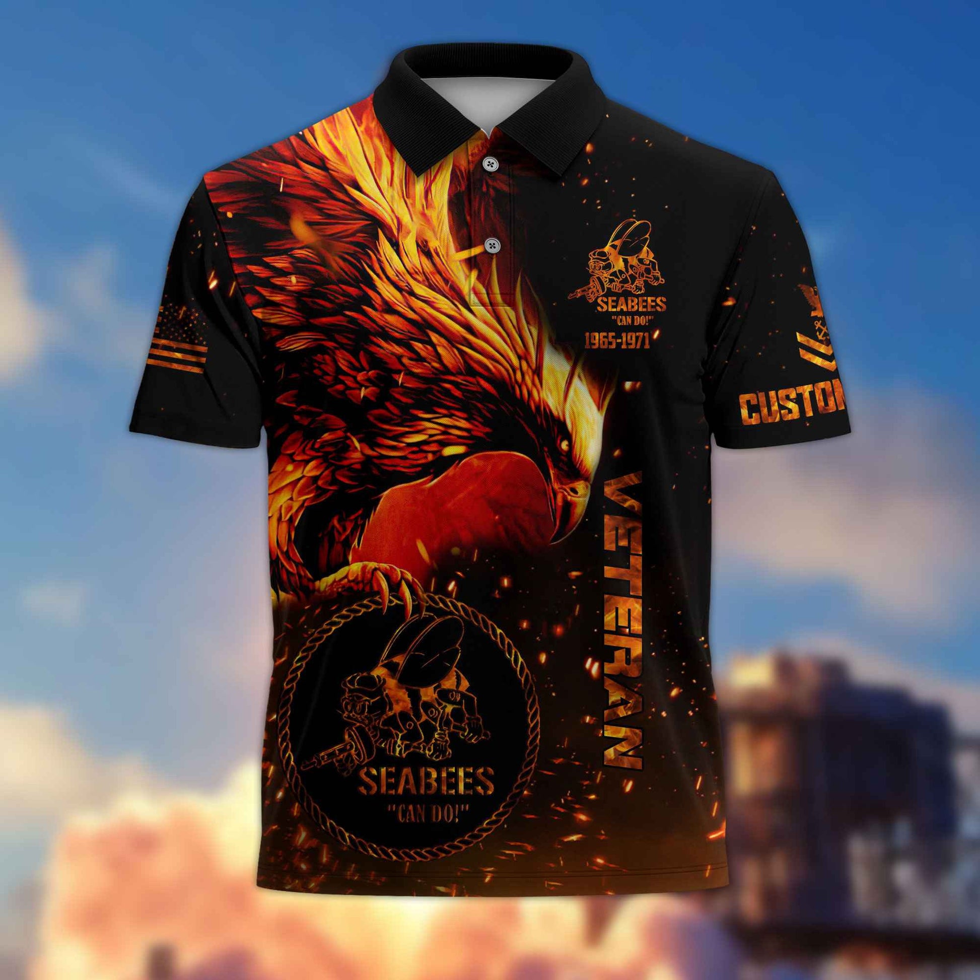 Premium Custom US Seabees Polo Shirt VPVC215909, Gifts For Seabees Veteran, Best Gifts On Father's Day, Armed Forces Day, Independence Day, Veterans Day.