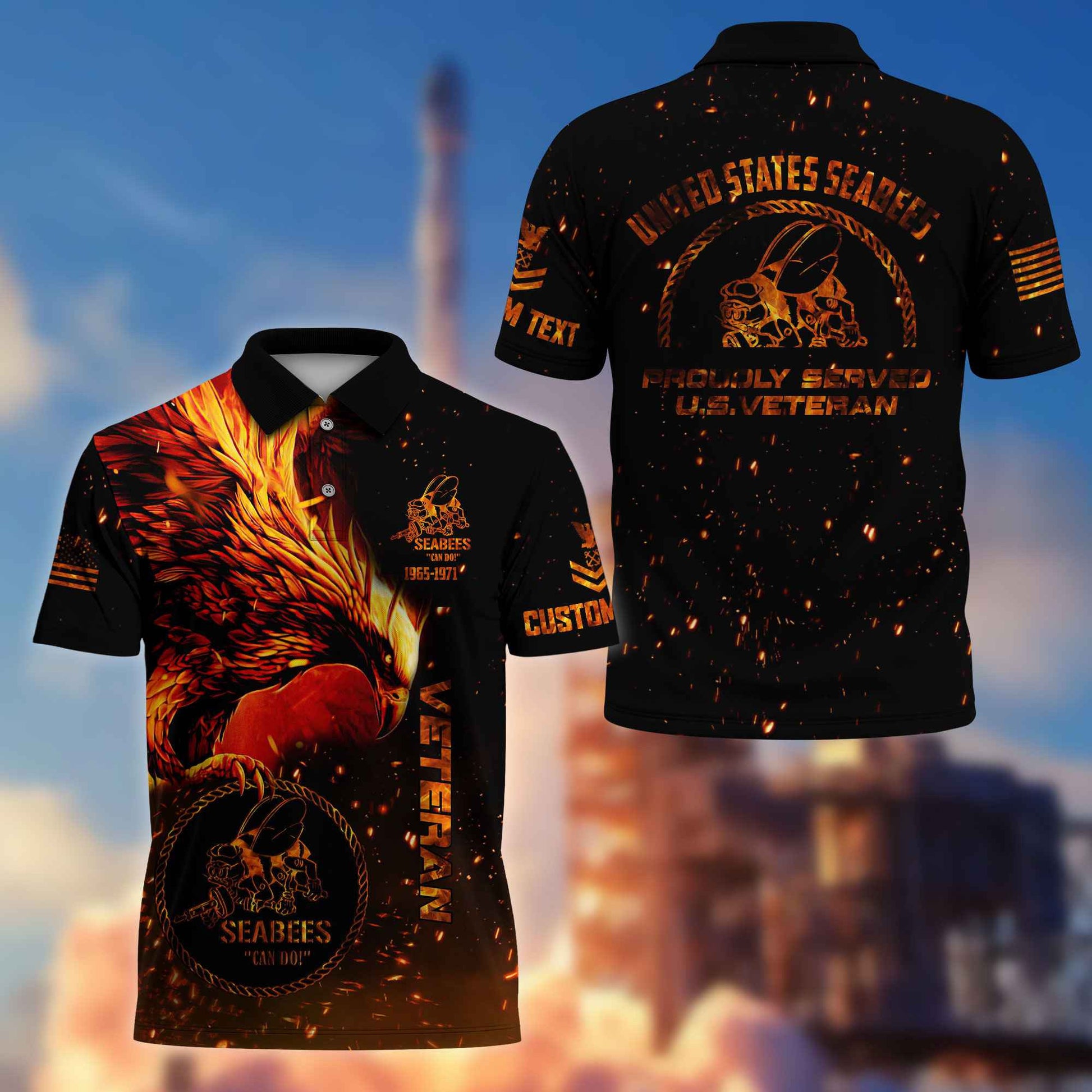 Premium Custom US Seabees Polo Shirt VPVC215909, Gifts For Seabees Veteran, Best Gifts On Father's Day, Armed Forces Day, Independence Day, Veterans Day.