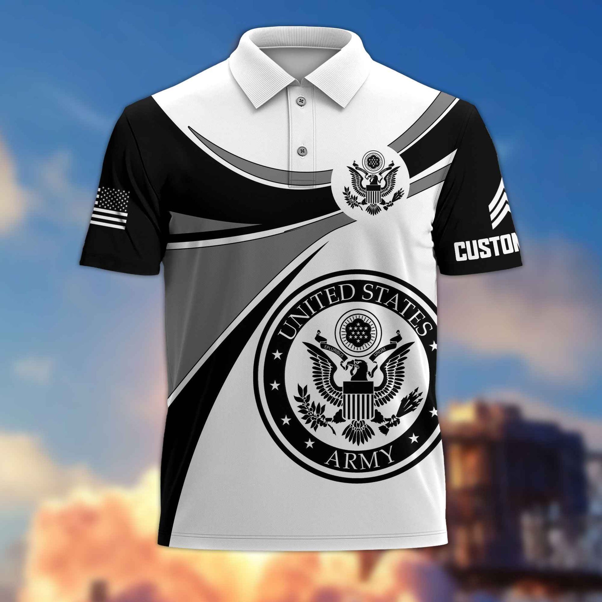Unique Custom Name, Rank US Army Polo Shirt VPVC216001, Gifts For Army Veteran, Best Gifts On Father's Day, Independence Day, Veterans Day.