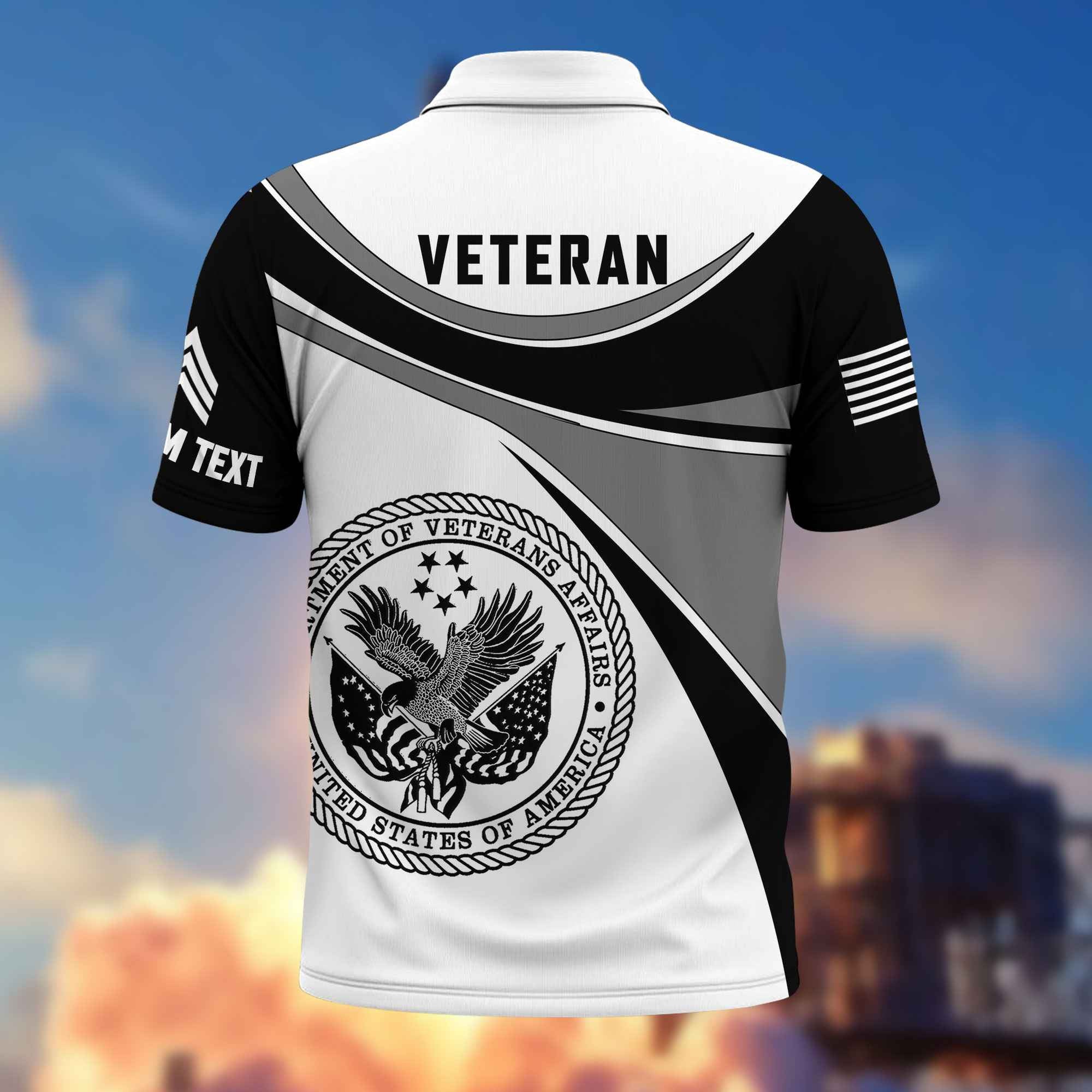 Unique Custom Name, Rank, US Veteran Polo Shirt VPVC216007, Gifts For US Veteran, Best Gifts On Father's Day, Independence Day, Veterans Day.