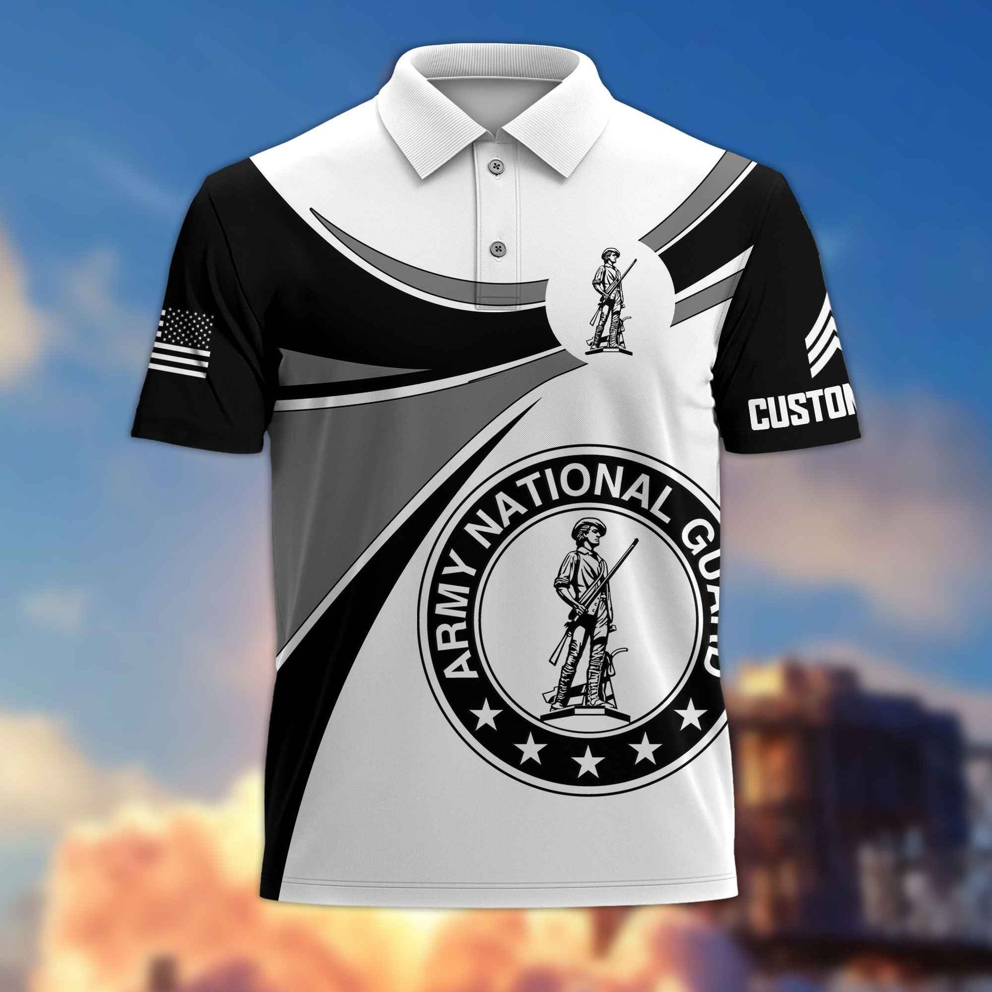 Unique Custom Name, Rank, US Army National Guard Polo Shirt VPVC216008, Gifts For Army National Guard Veteran, Best Gifts On Father's Day, Independence Day, Veterans Day.