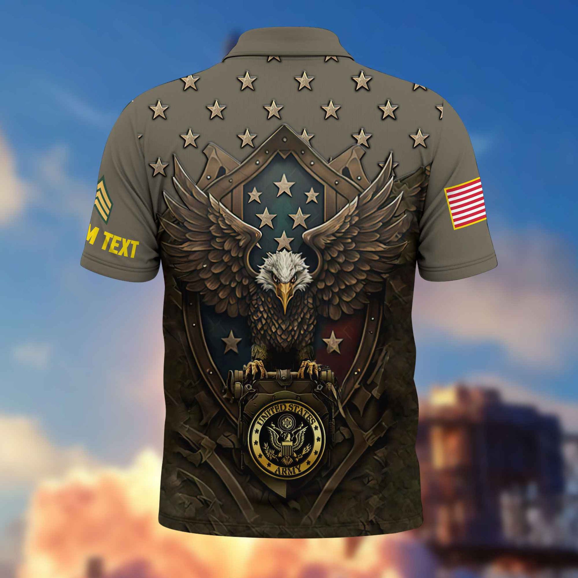 US Army Custom Polo Shirt VPVC216110, Gifts For Army Veteran, Best Gifts On Father's Day, Armed Forces Day, Independence Day, Veterans Day.