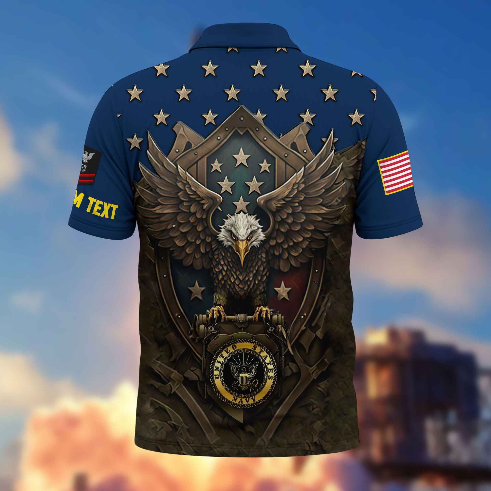 US Navy Custom Polo Shirt VPVC216102, Gifts For Navy Veteran, Best Gifts On Father's Day, Armed Forces Day, Independence Day, Veterans Day.