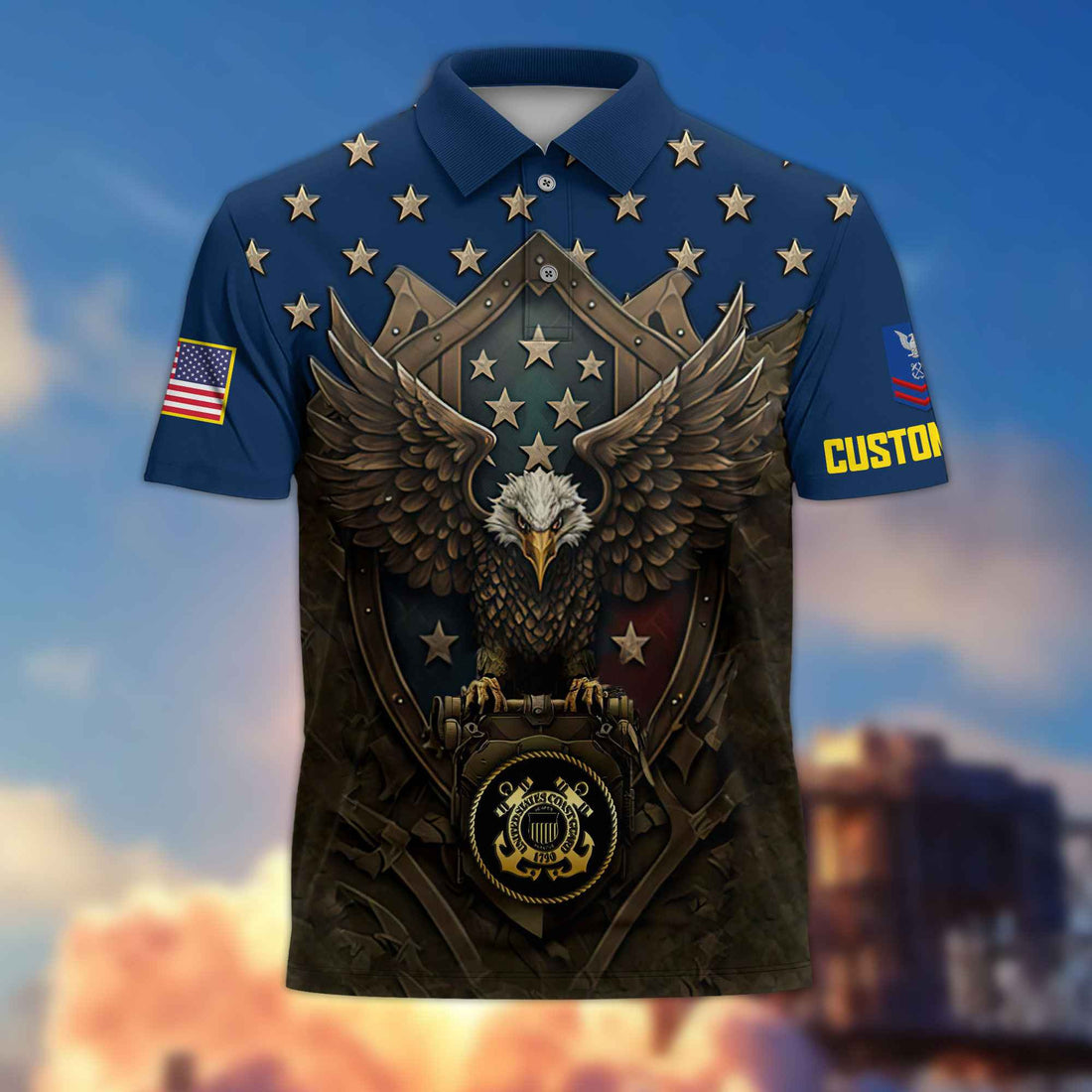USCG Custom Polo Shirt VPVC216105, Gifts For Coast Guard Veteran, Best Gifts On Father's Day, Armed Forces Day, Independence Day, Veterans Day.