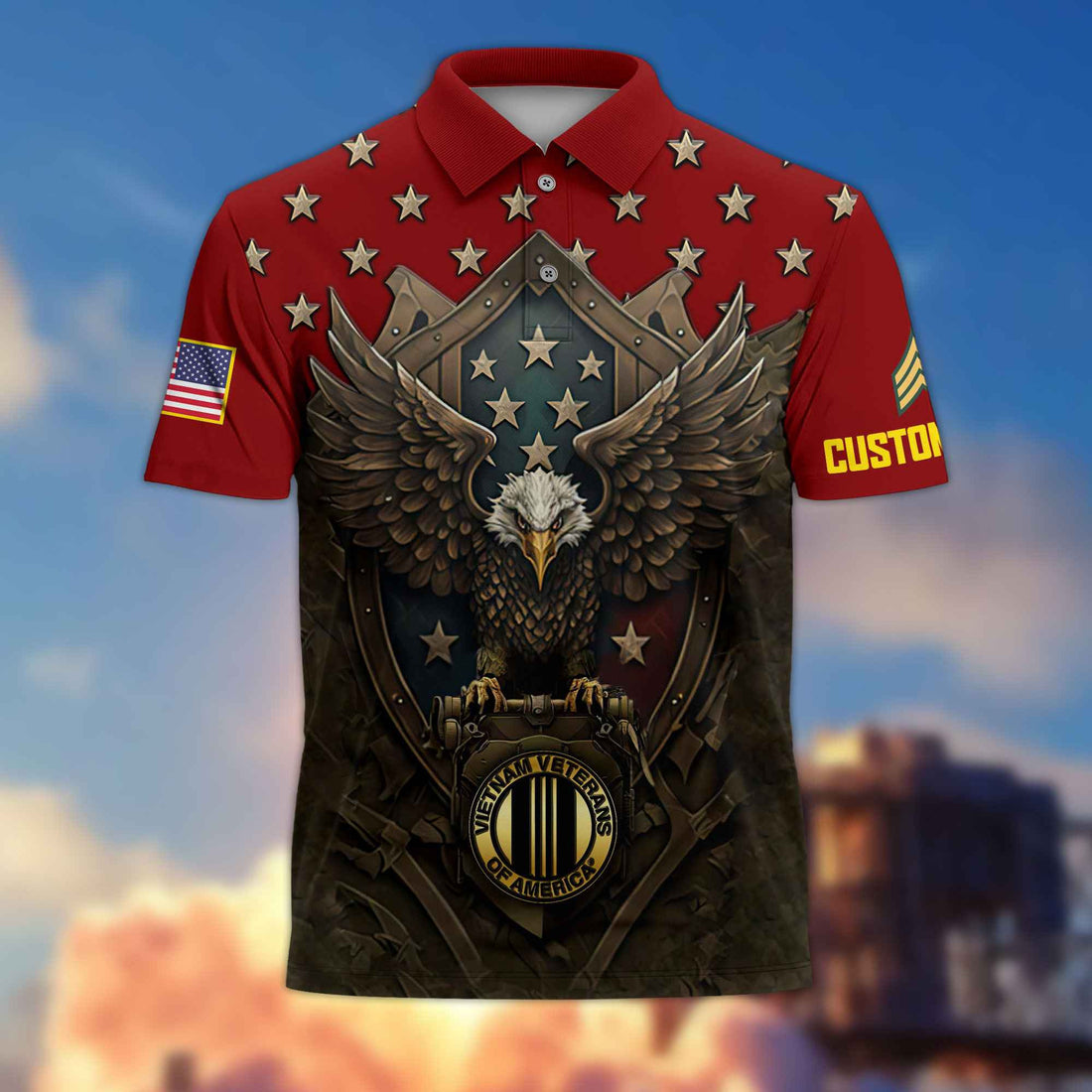 Vietnam Veteran Custom Polo Shirt VPVC216106, Gifts For Vietnam Veteran, Best Gifts On Father's Day, Armed Forces Day, Independence Day, Veterans Day.