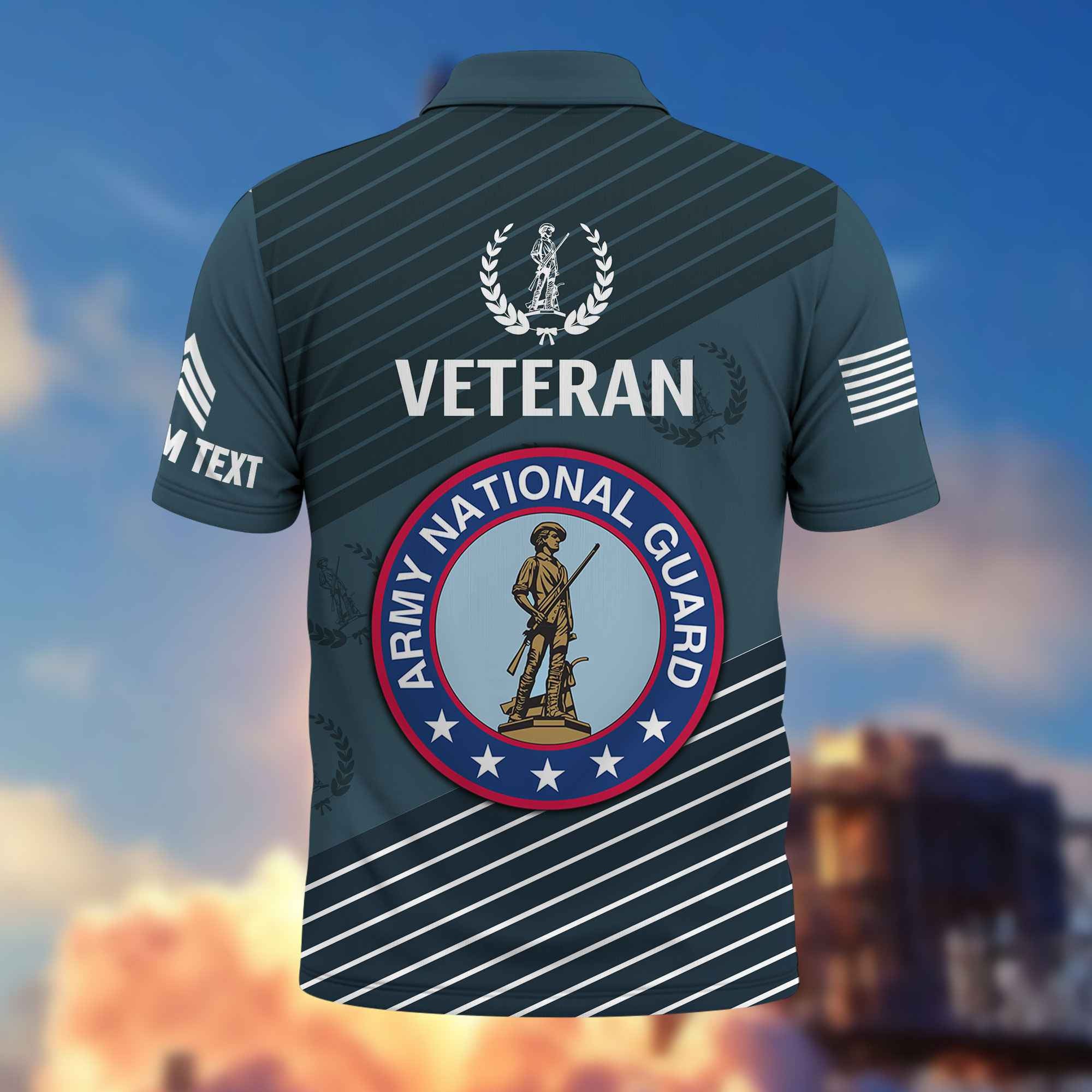 Premium US Army National Guard Polo Shirt VPVC216208, Custom Name, Rank, Gifts For Army National Guard Veteran, Best Gifts On Father's Day, Armed Forces Day, Independence Day, Veterans Day.